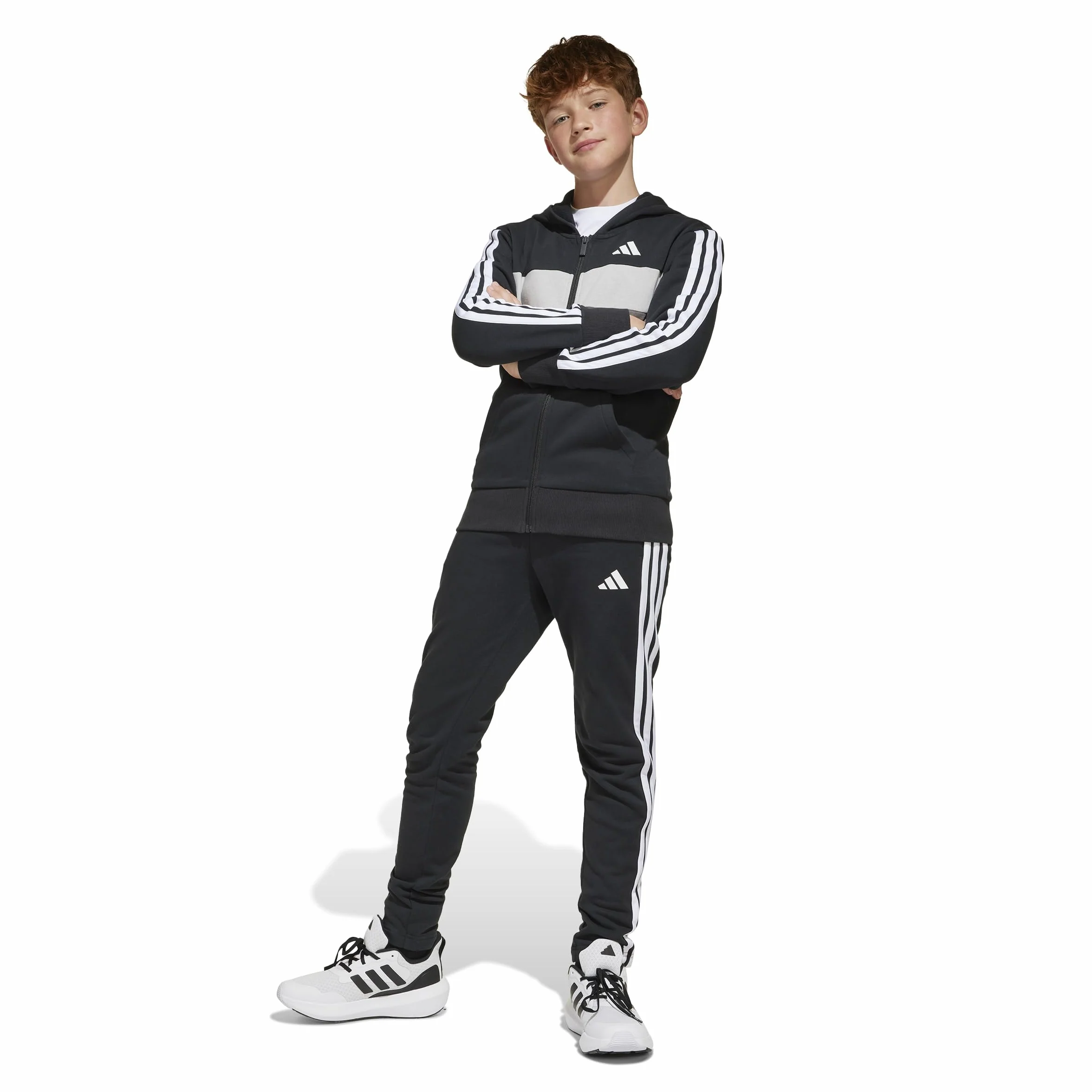 adidas Dresy Uniseks - dzieci Seasonal Essentials Tiberio 3 Stripes Fleece Tracksuit
