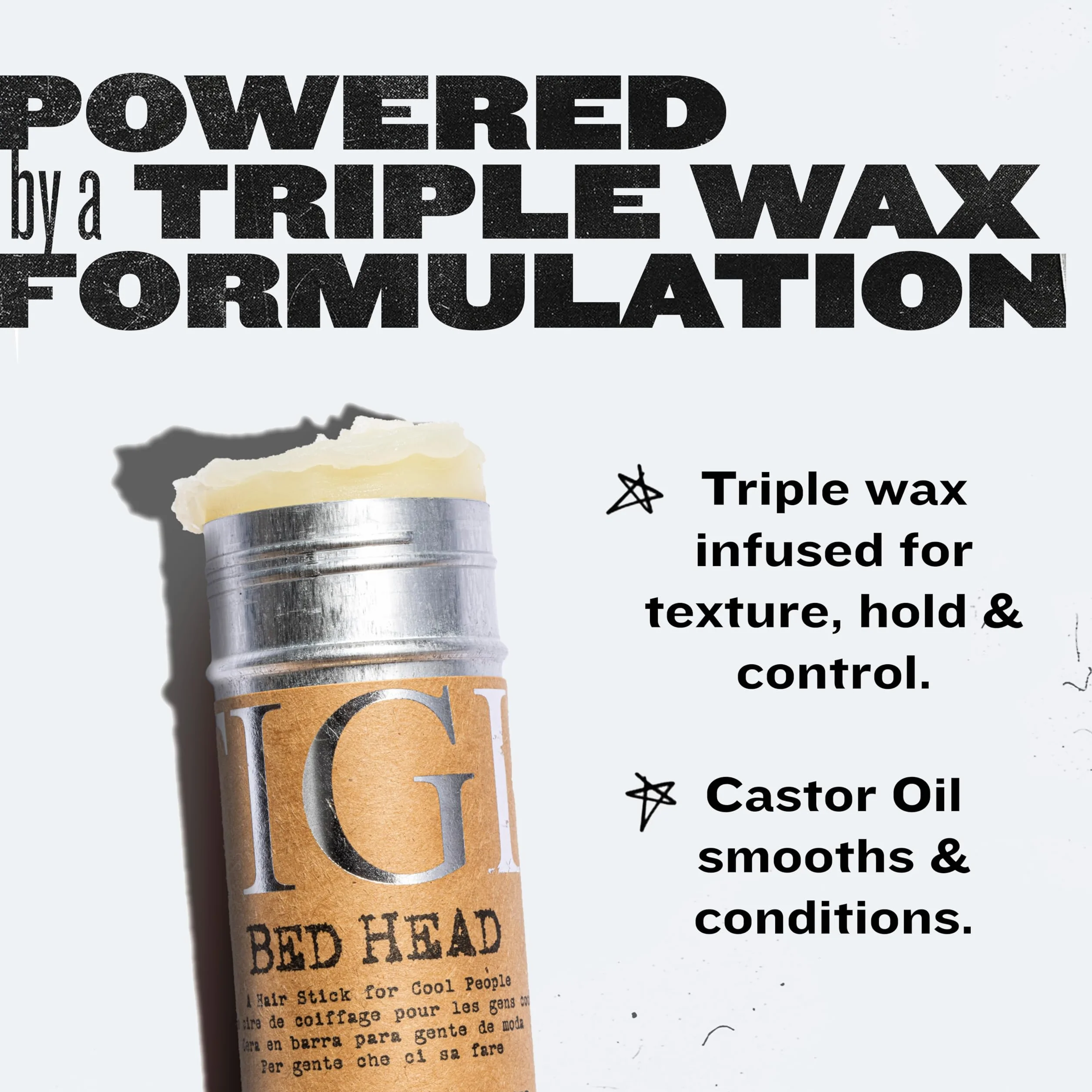 Tigi Bed Head for Men Wax Stick, Wosk do Włosów w Sztyfcie, dla Mężczyzn, dla Mocnego Utrwalenia, 73 g