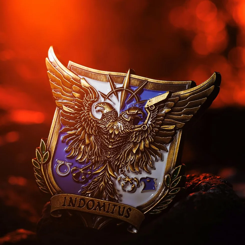 Starforged Broszka Roboute Guilliman Indomitus krucjata kampania odznaka przypinka odznaka Warhammer 40000, Stal stopowa, Bez kamieni szlachetnych