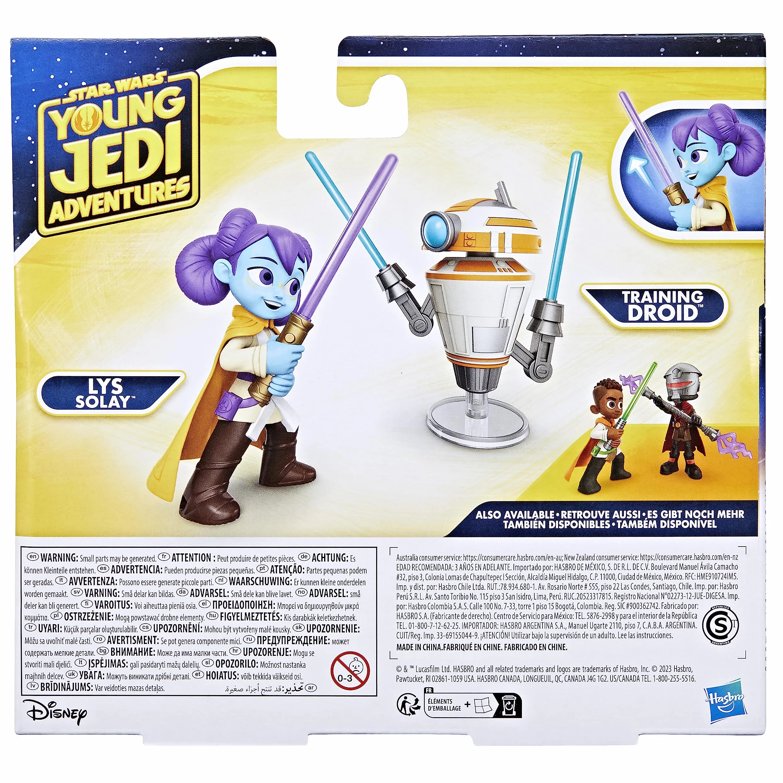 Hasbro Star Wars, Pojedynek z mieczem laserowym Pop-up Lys Solay i Droid Trening, zabawki Star Wars w skali 10 cm dla chłopców i dziewcząt
