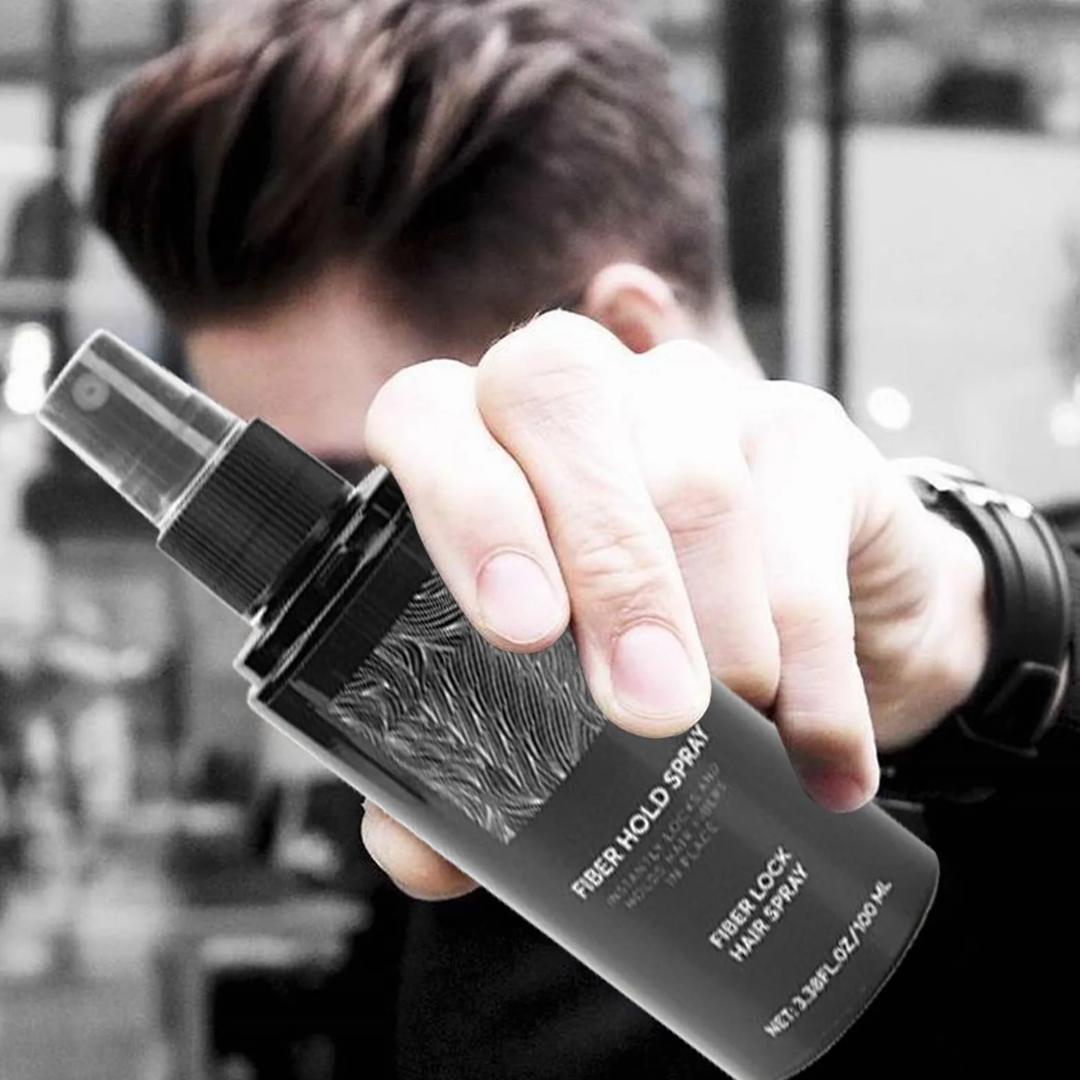 Rozpylacz do zagęszczania włosów w sprayu (100 ml) dla zwiększenia objętości i objętości, mocniejszy do włosów, z włóknami, szybkoschnąca, zagęszczająca mgiełka, do stylizacji brody, łysienia