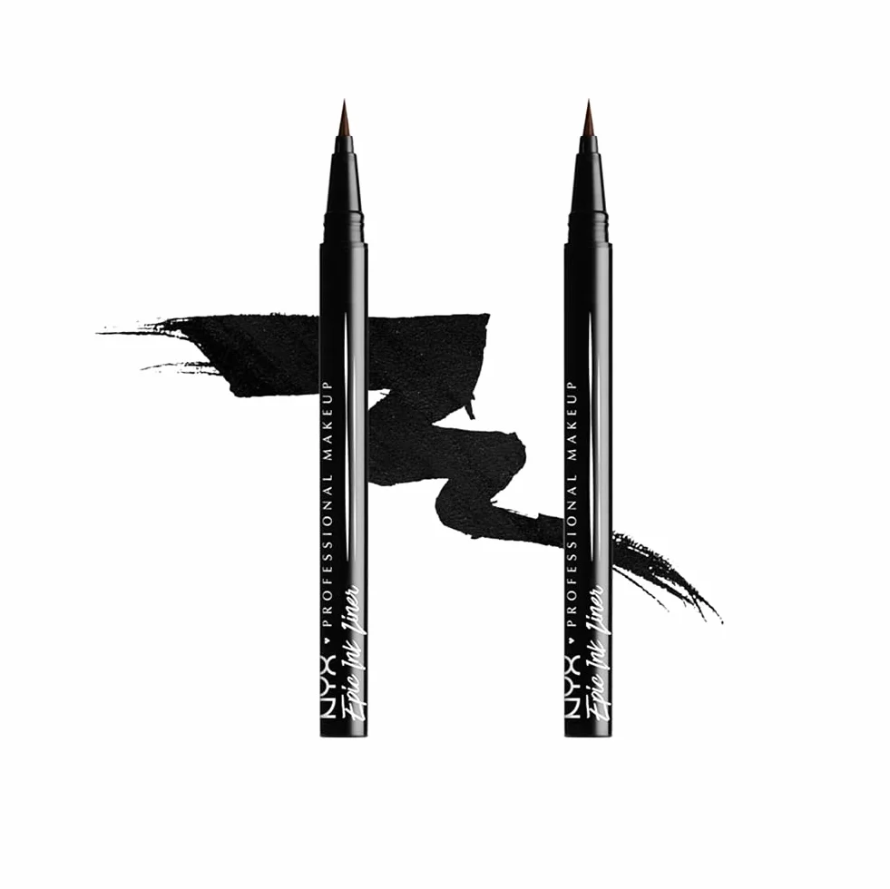 NYX Professional Makeup Epic Ink Eye Liner, wodoodporny, wegańska formuła, 2 sztuki, Shade 01
