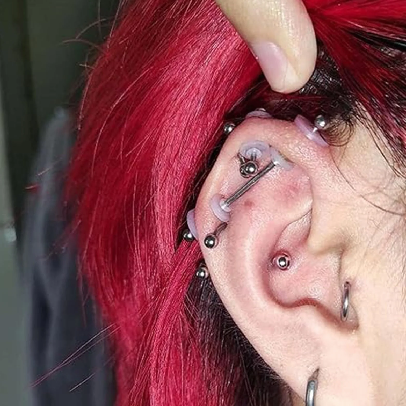 60 szt. Krążek do piercingu Anti Wildfleisch, przezroczysta płytka do piercingu, krążek Keloid do piercingu na grudkę, kolczyki, poduszki do uszu z plastikową skrzynką, 6 rozmiarów