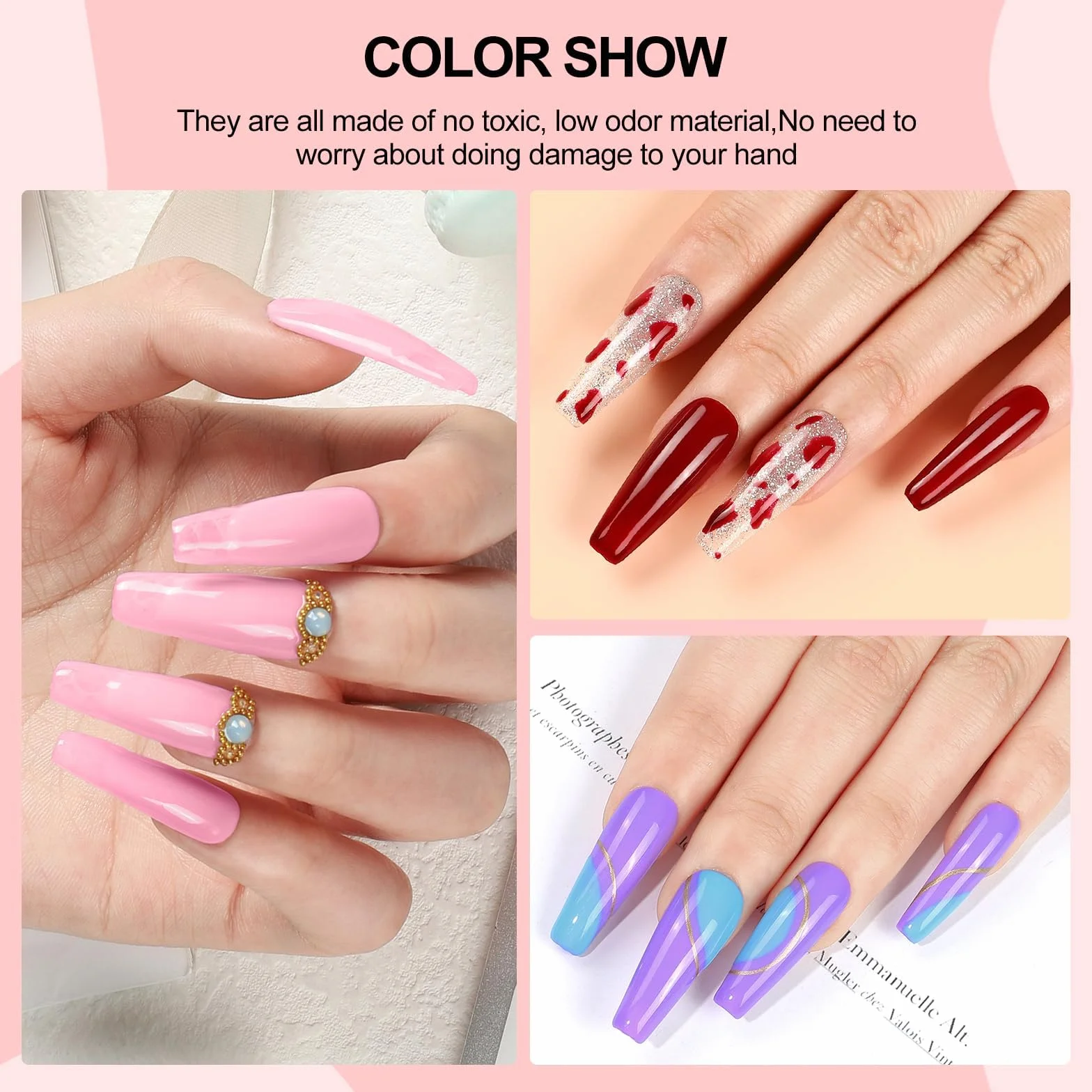 COSCELIA Zestaw Startowy do Paznokci Żelowych - 40 Sztuk, Lakiery UV z Lampą, Base Coat Top Coat, Studio Paznokci, Kompletny