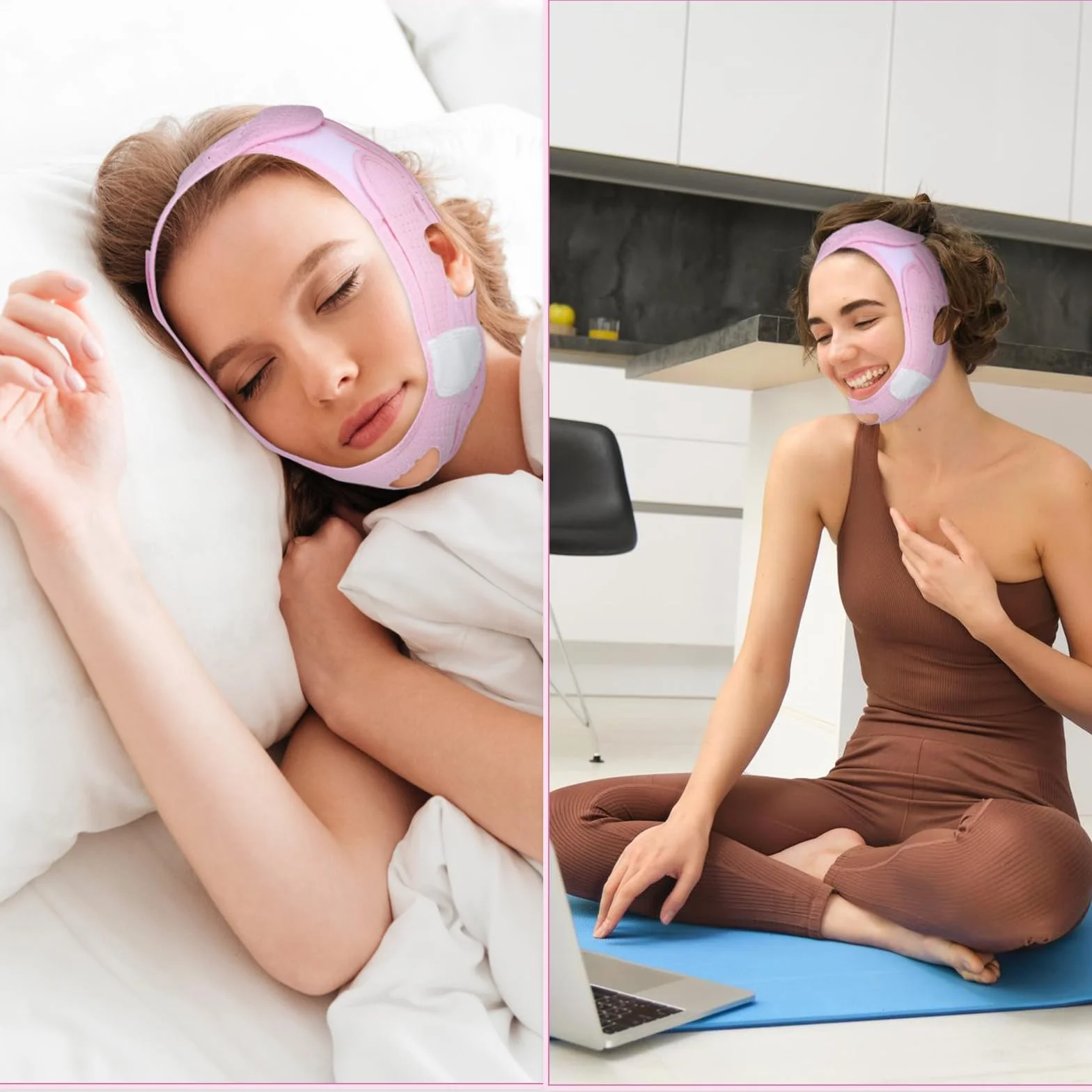 WLLHYF V Line Lifting Mask Wielokrotnego użytku podwójny podbródek reduktor podbródka paski na twarz linia V paski tonizujące twarz podnoszenie i dokręcanie zapobiegają zwiotczeniu kobiet