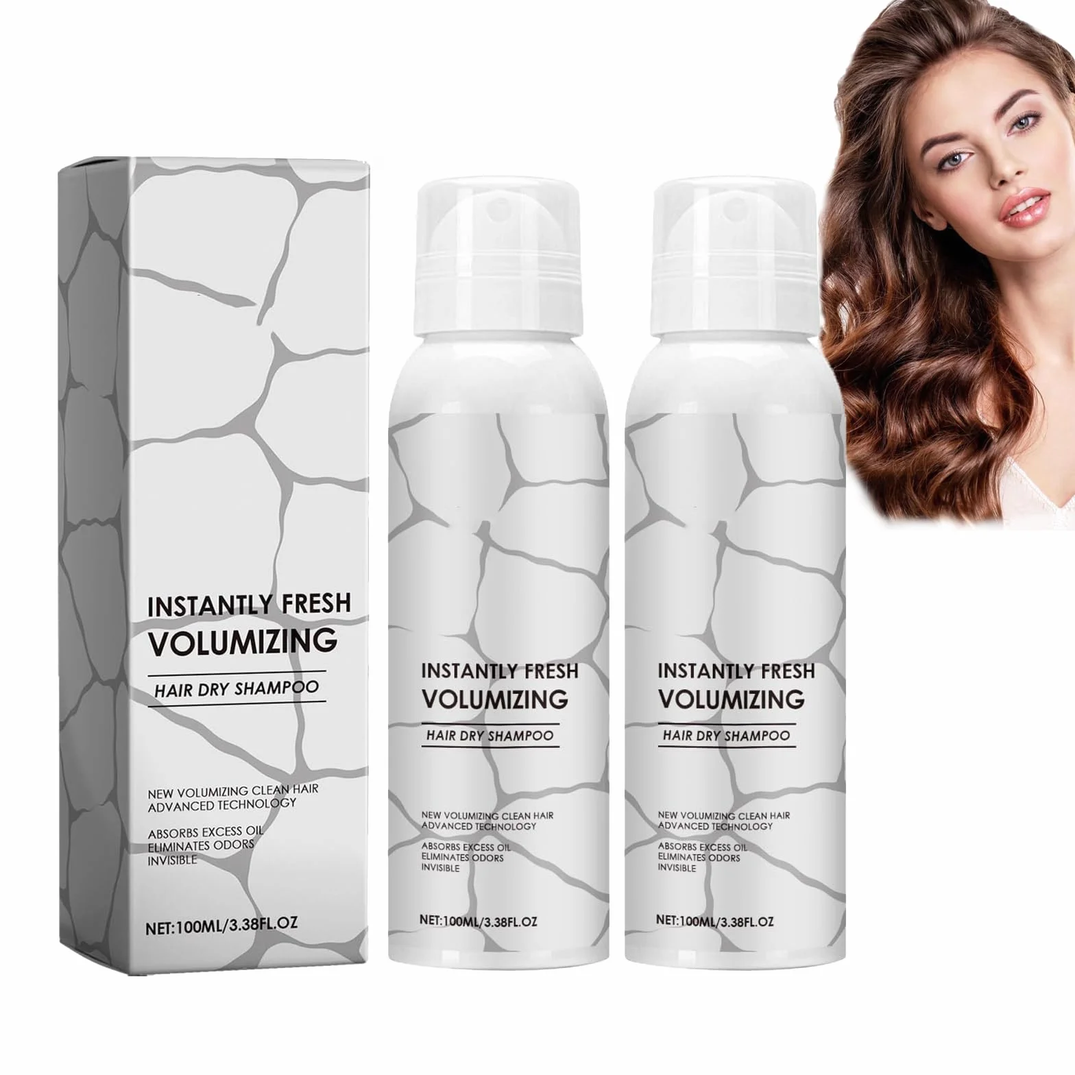 Suchy szampon, Instantly Fresh Volumising Hair Dry Shampoo Powder, Natural Volumising Spray do stylizacji, objętość włosów, odświeżający i nieścieralny (2,100 ml)