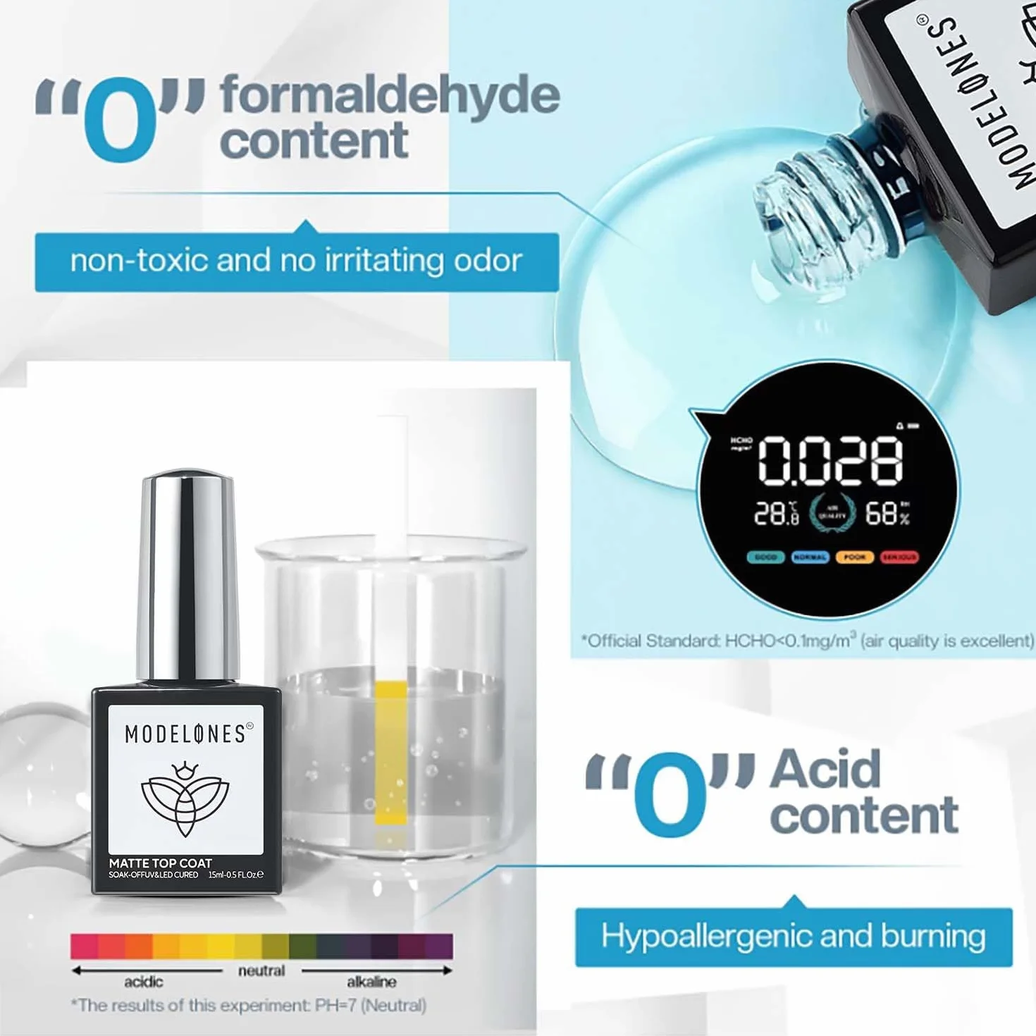 Modelones Matte Top Coat półtrwały lakier do paznokci 15 ml, bez wipe top coat półtrwały żelowy lakier do paznokci UV do manicure'u