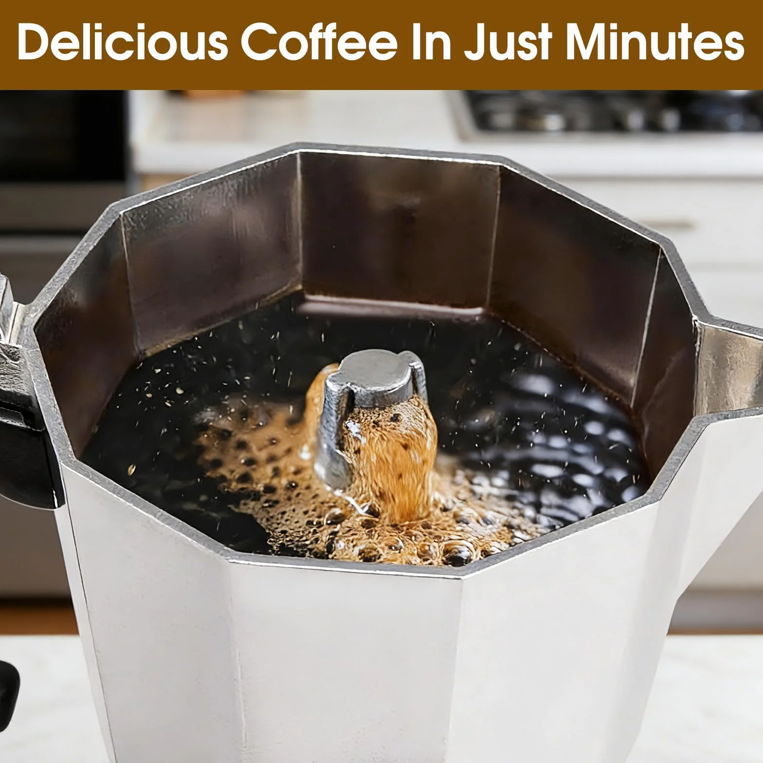 Zaparzacz do Espresso Moka, Idealny Gazowych, Ergonomiczny Uchwyt Odporny, Aluminiowy Ekspres do Kawy na 6 Filiżanek, Włoski Dzbanek Moka z Zaworem Bezpieczeństwa
