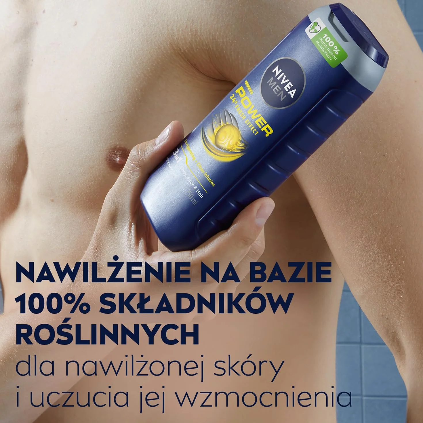 NIVEA MEN Power 24 H Fresh Effect 3w1 Pobudzający żel pod prysznic męski 500 ml