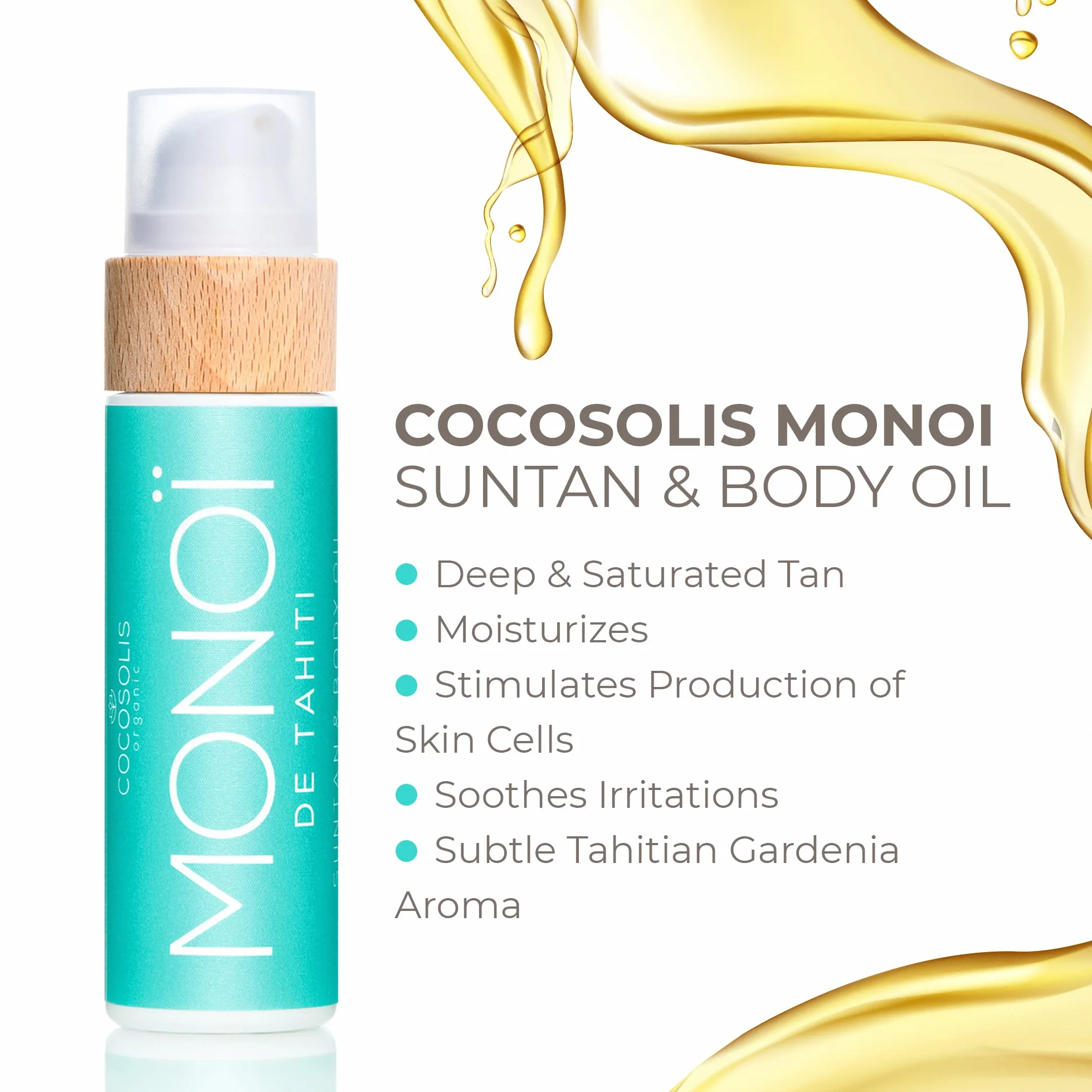 COCOSOLIS MONOI Akcelerator opalania Olejek organiczny z witaminą E i olejkiem monoi z Tahiti (110)