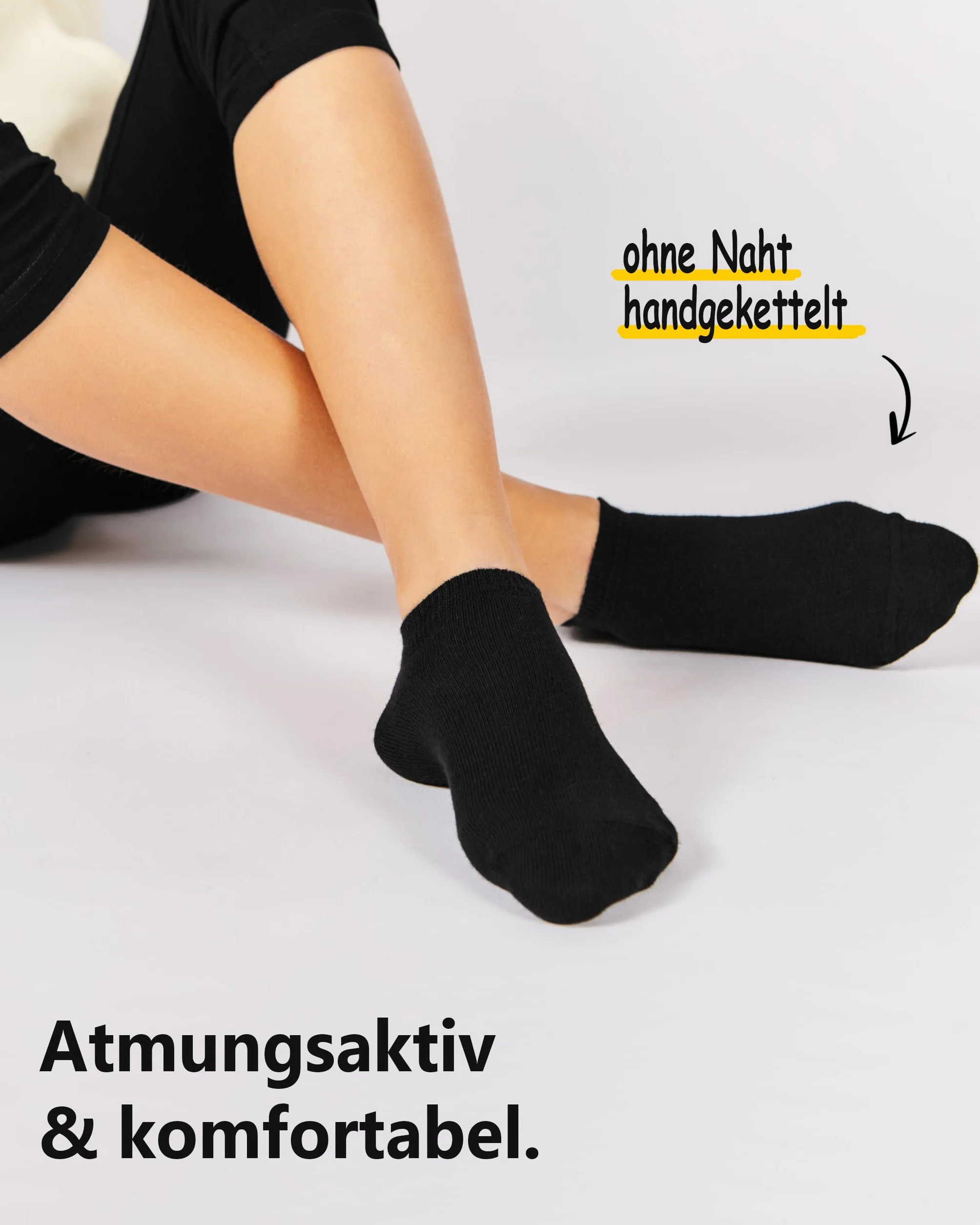 8/12 par dziecięcych skarpet do sneakersów, w 100% z uprawy ekologicznej, dla chłopców i dziewczynek, bez szwów (model: Biolivia)