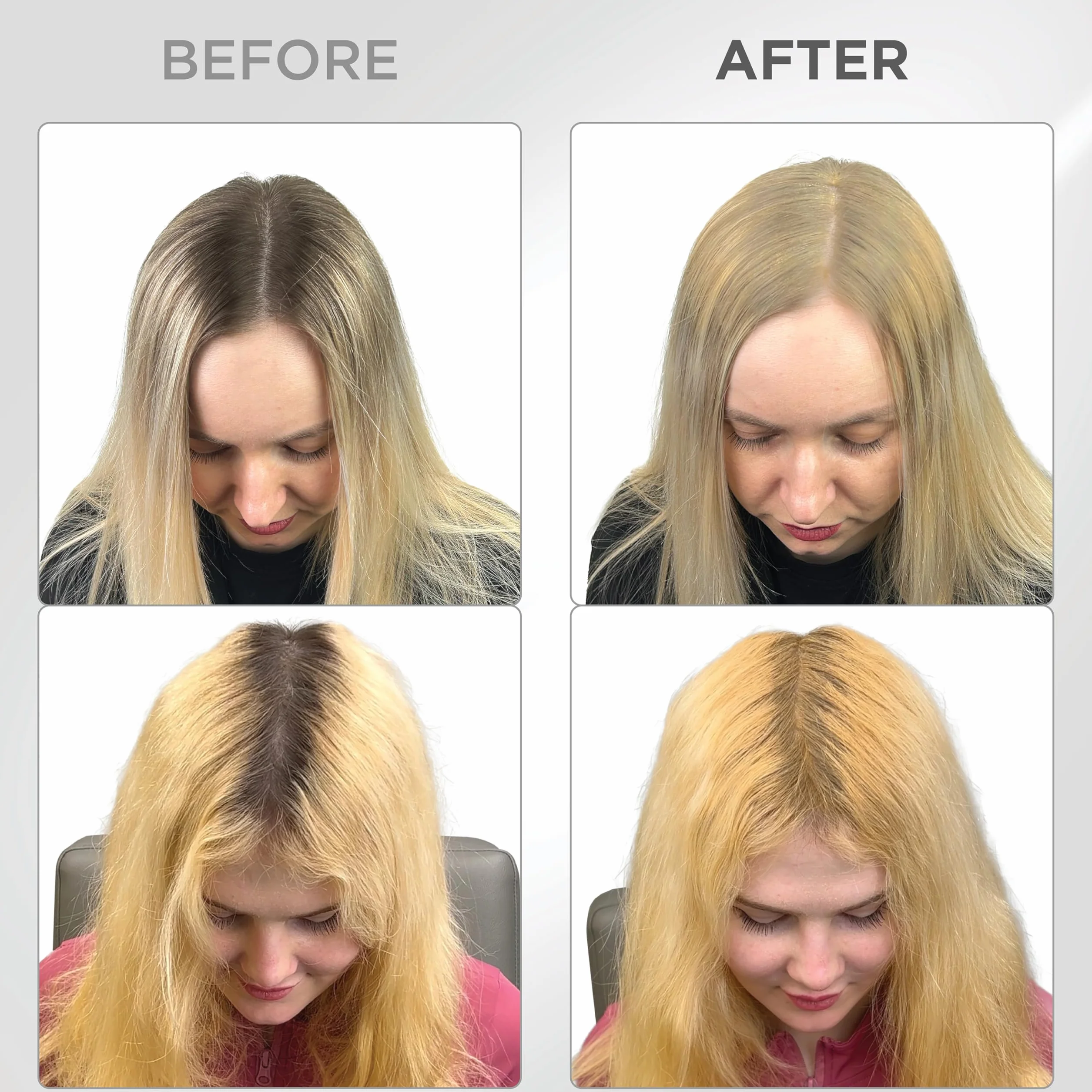 THICK FIBER Root Touch Up Puder do przerzedzonych włosów dla kobiet, zestaw do maskowania wypadających włosów, odporny na wodę i pot, z pędzelkiem (blond)