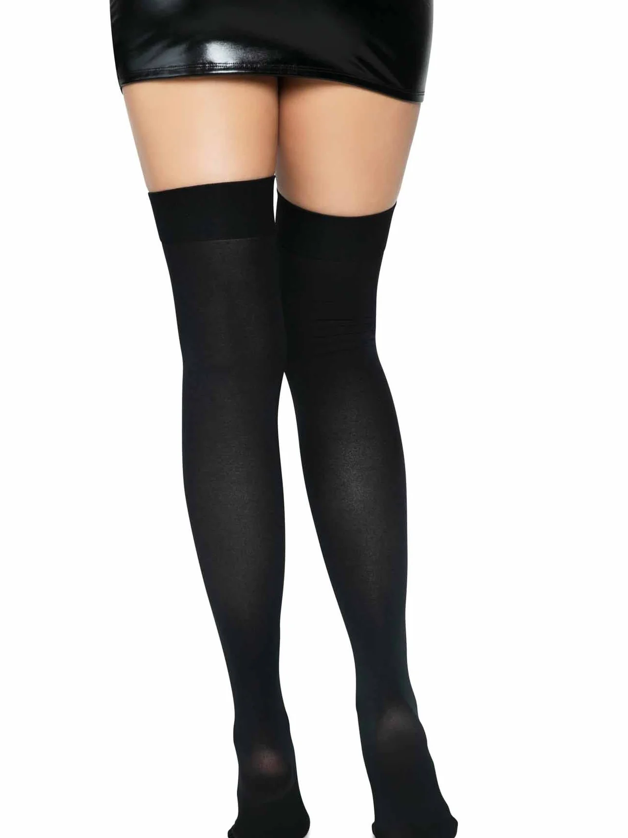 Leg Avenue Nylon Thigh Highs,Jeden Rozmiar(Czarny)