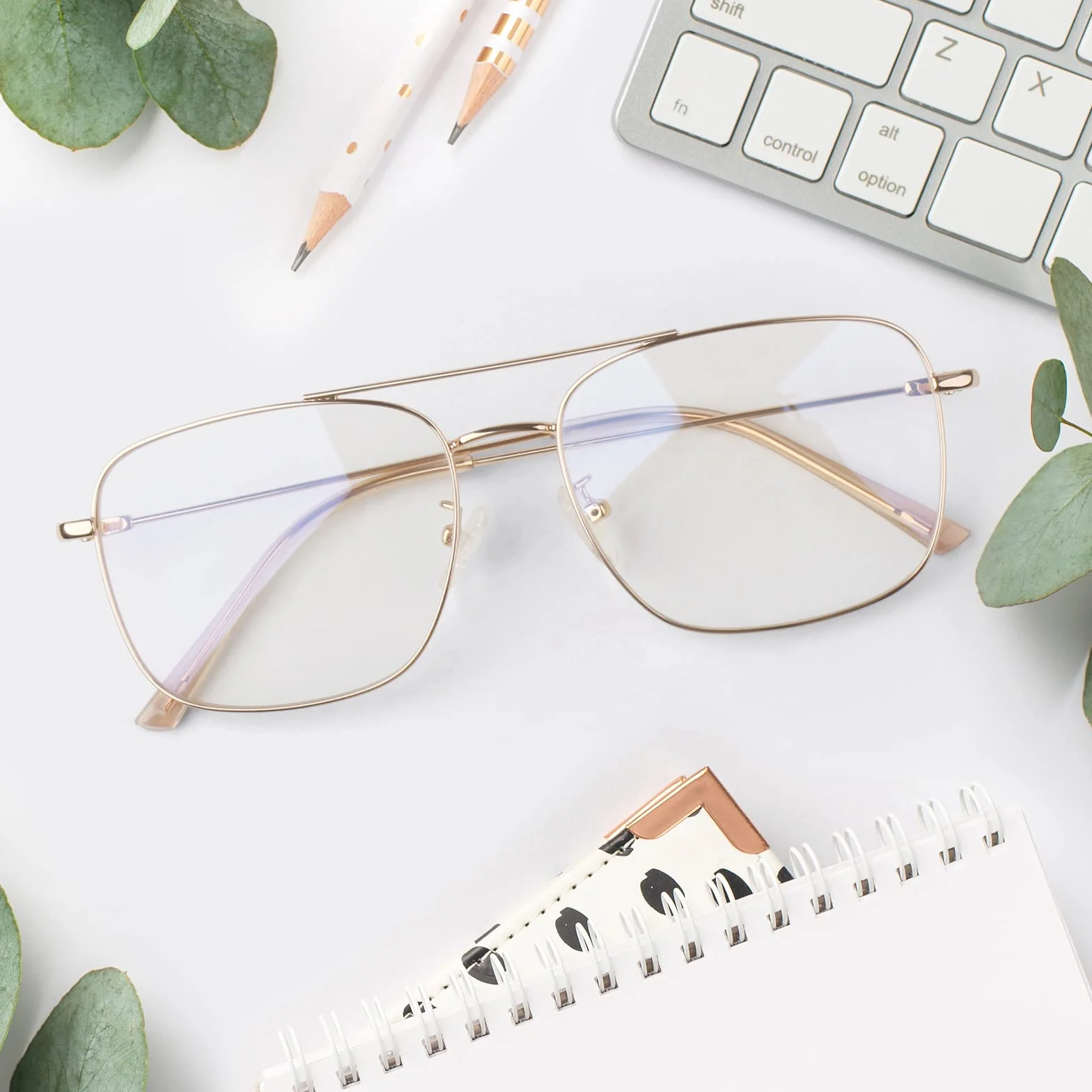 LINVO Okulary bez ostrości wzroku dla mężczyzn i kobiet, klasyczne metalowe oprawki, oprawka okularów, styl vintage, okulary pilotki, sztuczne okulary