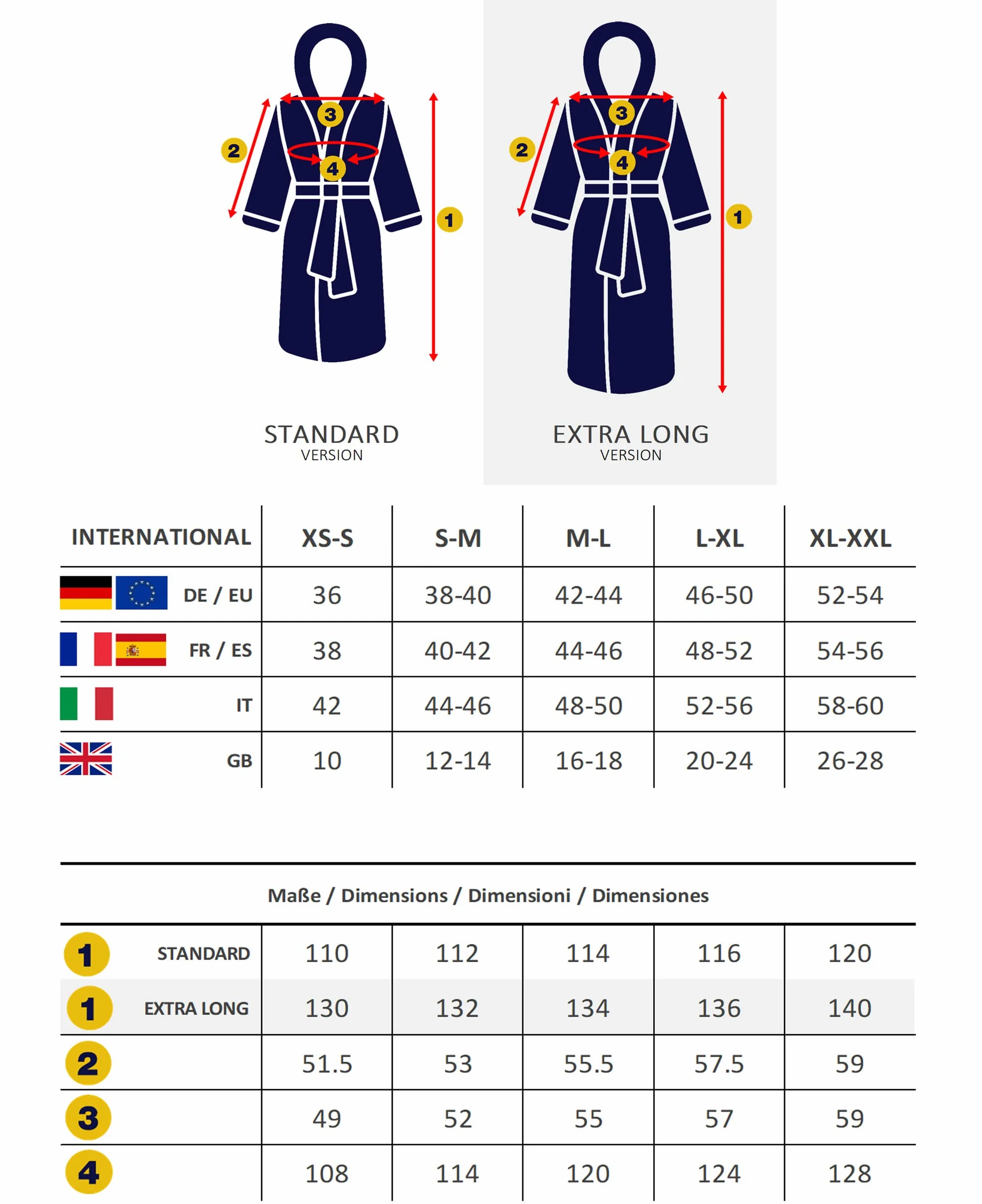 Damski szlafrok z kapturem, długość do łydek albo kostek, frotte z 100% bawełny (380 g/m²) z certyfikatem OEKO-TEX®