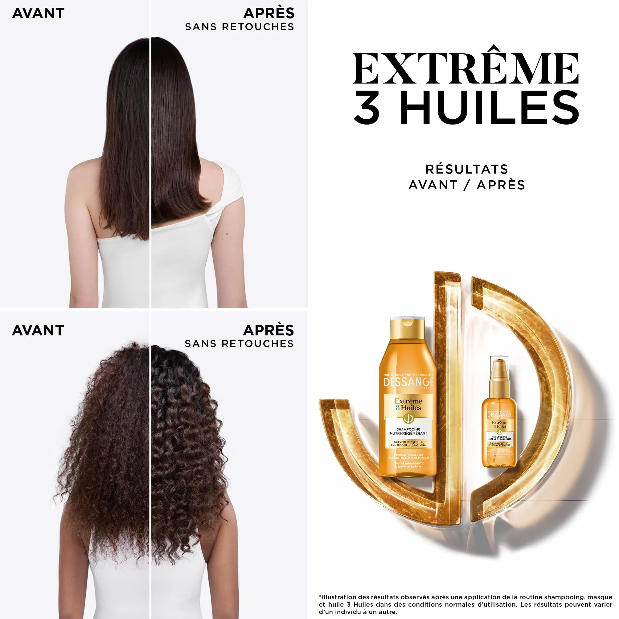 Dessange Extrême 3 Huiles Olejek do Włosów, 100 ml