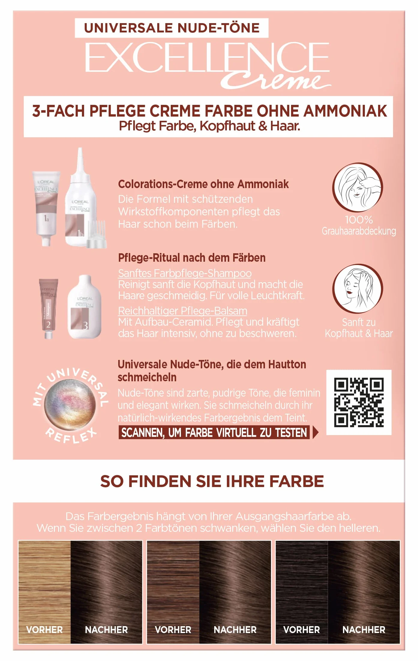 L’Oréal Paris Excellence Creme Farba do Włosów, Nr 5U Jasnobrązowy, 192 g