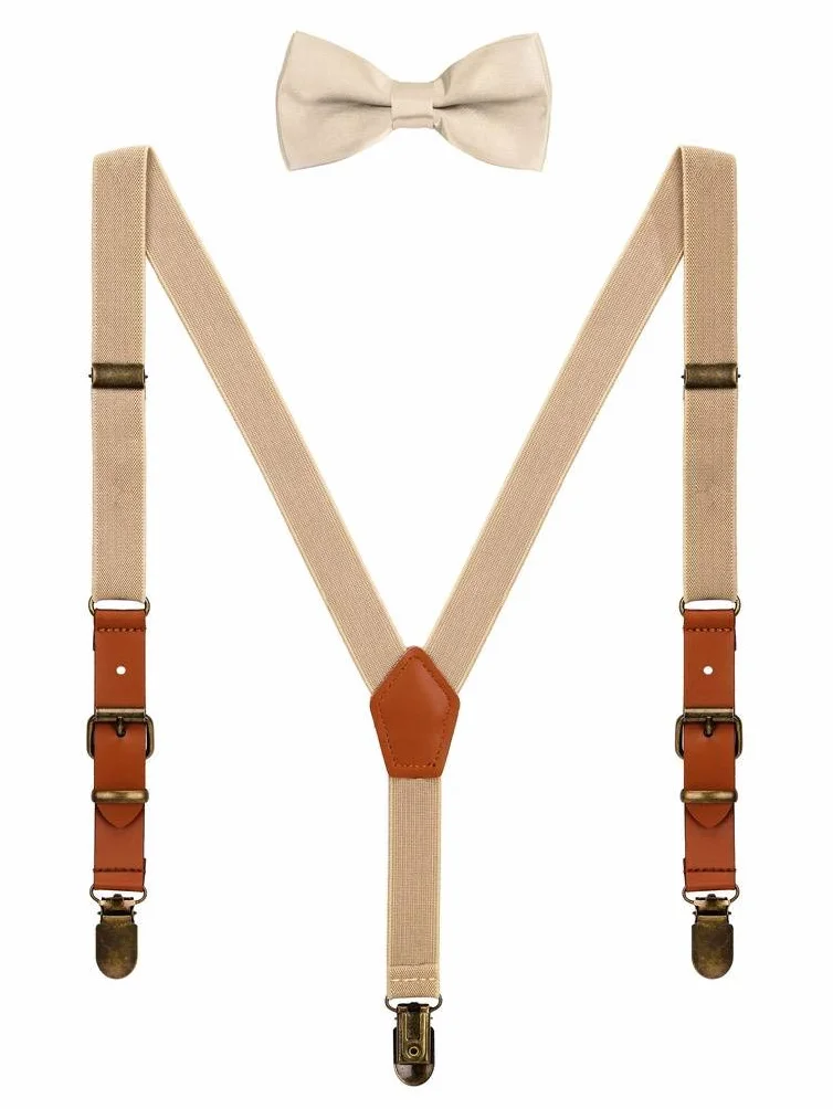 Dziecięce szelki dla małych dzieci, chłopców i dziewczynek, zestaw dla dzieci w wieku 1-8 lat, styl vintage, szerokość 2 cm, 3 klipsy w kształcie litery Y, szelki