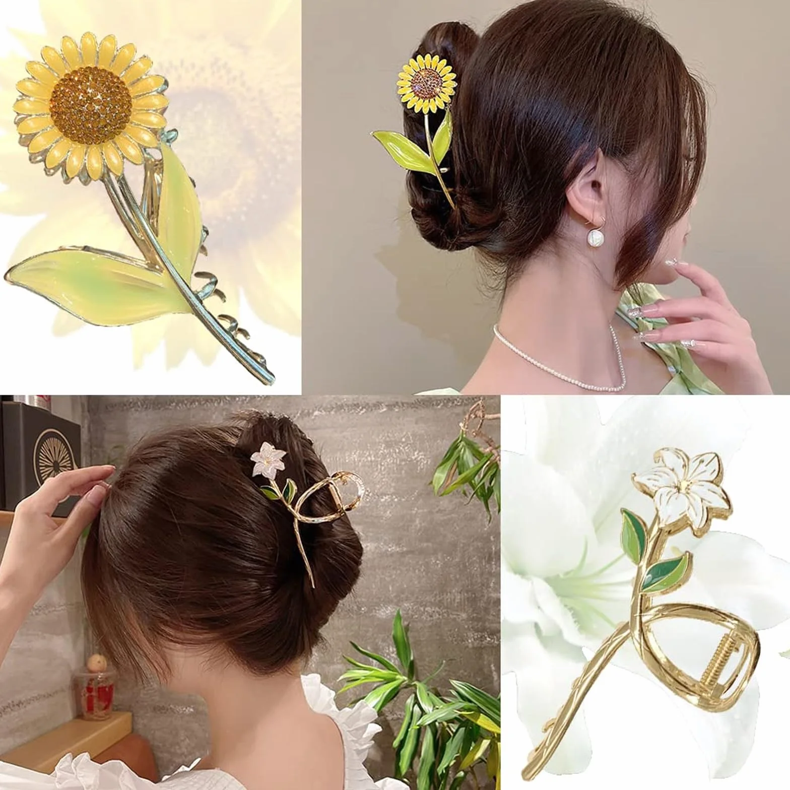 6 sztuk motyl spinki do włosów Kraeoke Fishtail Spinka do włosów Pszenica Hair Clip Tulip klips z tyłu głowy duże kwiaty spinka do włosów 1