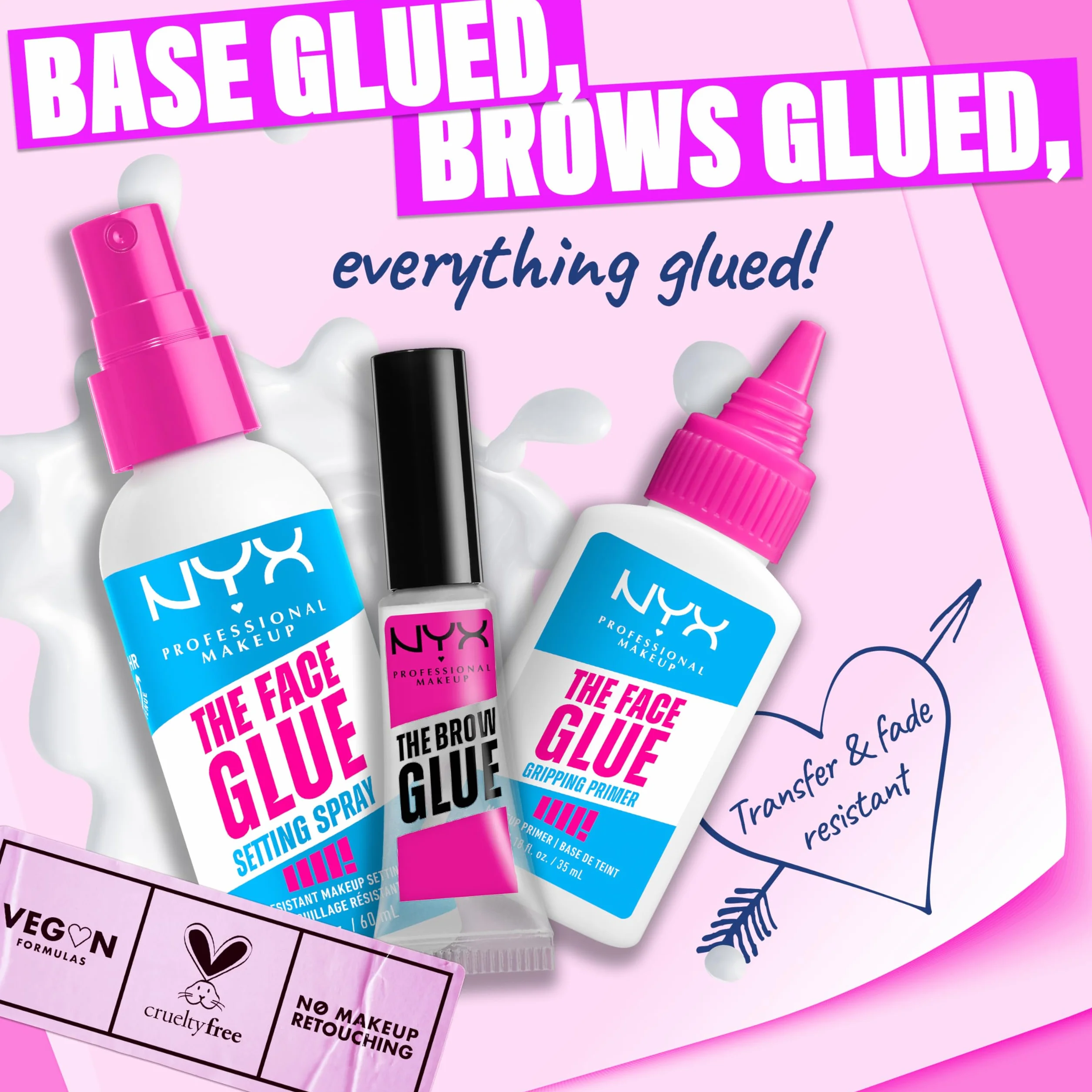 NYX Professional Makeup Spray do ustawiania, spray do makijażu, długotrwałe zużycie, odporny na transfer i wodoodporny, klej do twarzy, 60 ml