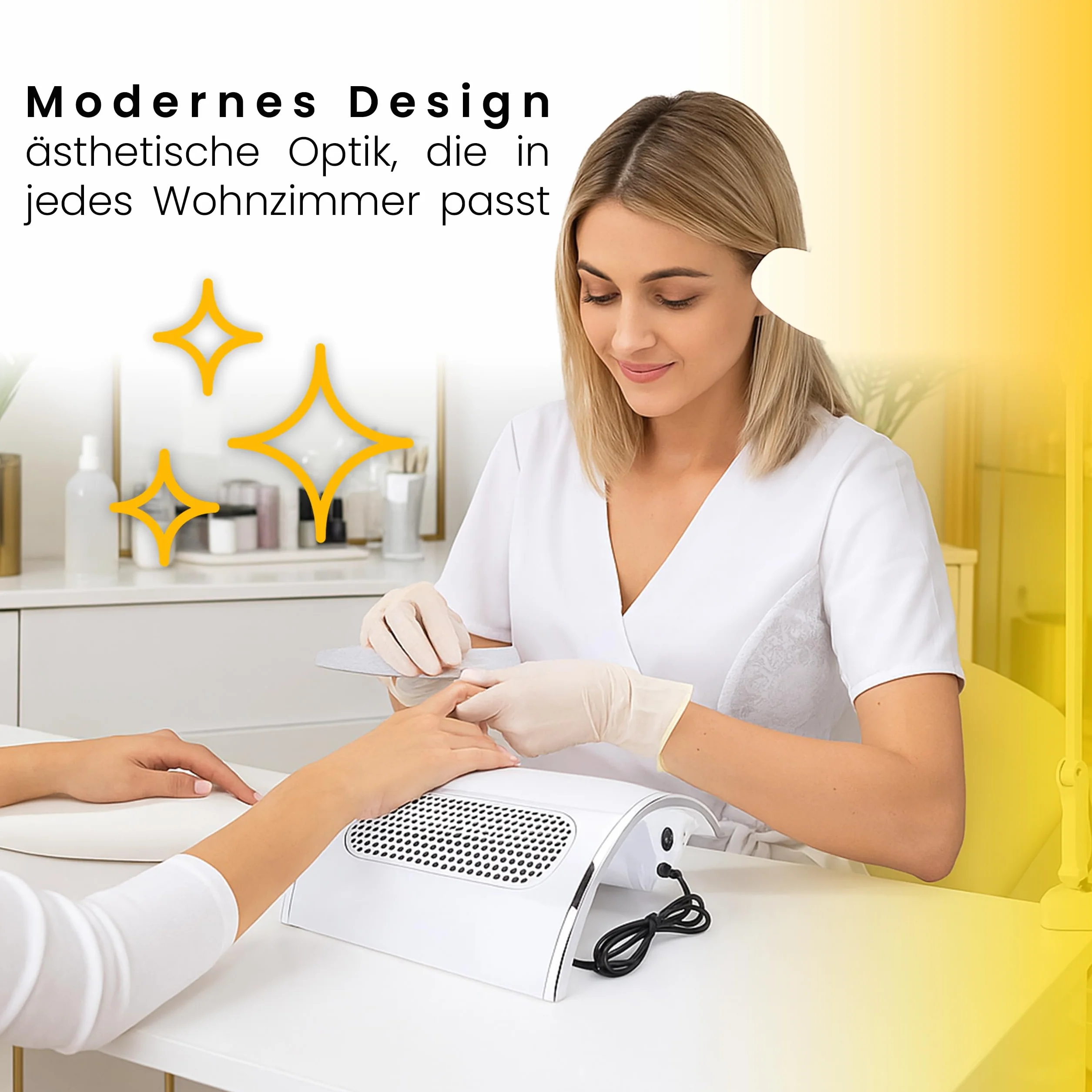 Retoo Odkurzacz do paznokci 40 W, do akrylowych, żelowych, usuwania kalusów, manicure, pedicure, biały