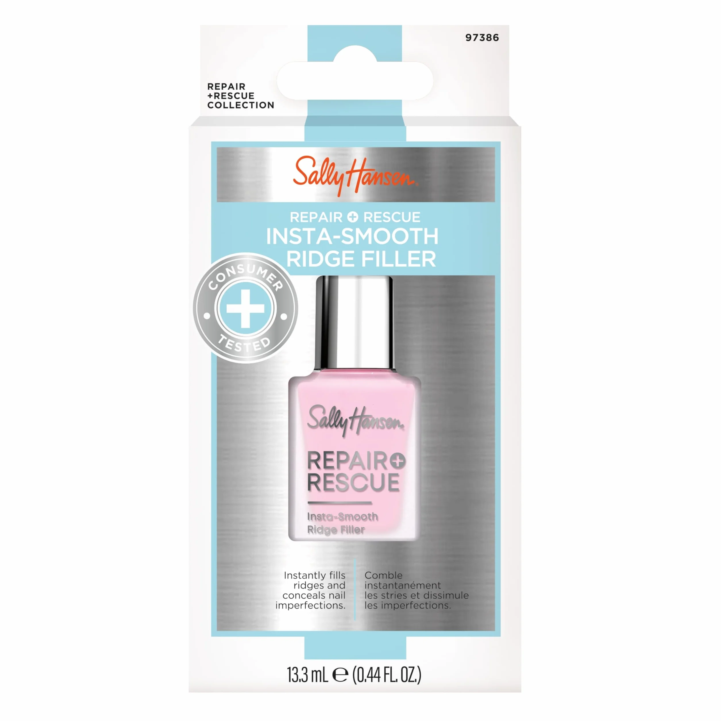 Sally Hansen, Repair + Rescue Insta-Smooth Ridge Filler, samopoziomujący podkład do paznokci, 13 ml