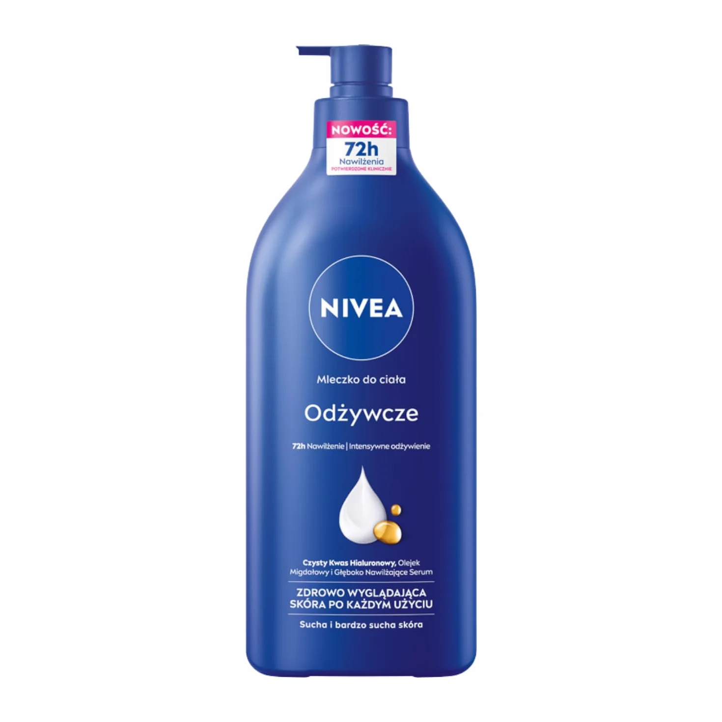 NIVEA Odżywcze mleczko do ciała z pompką z naturalnym olejkiem migdałowym i kwasem hialuronowym 625 ml