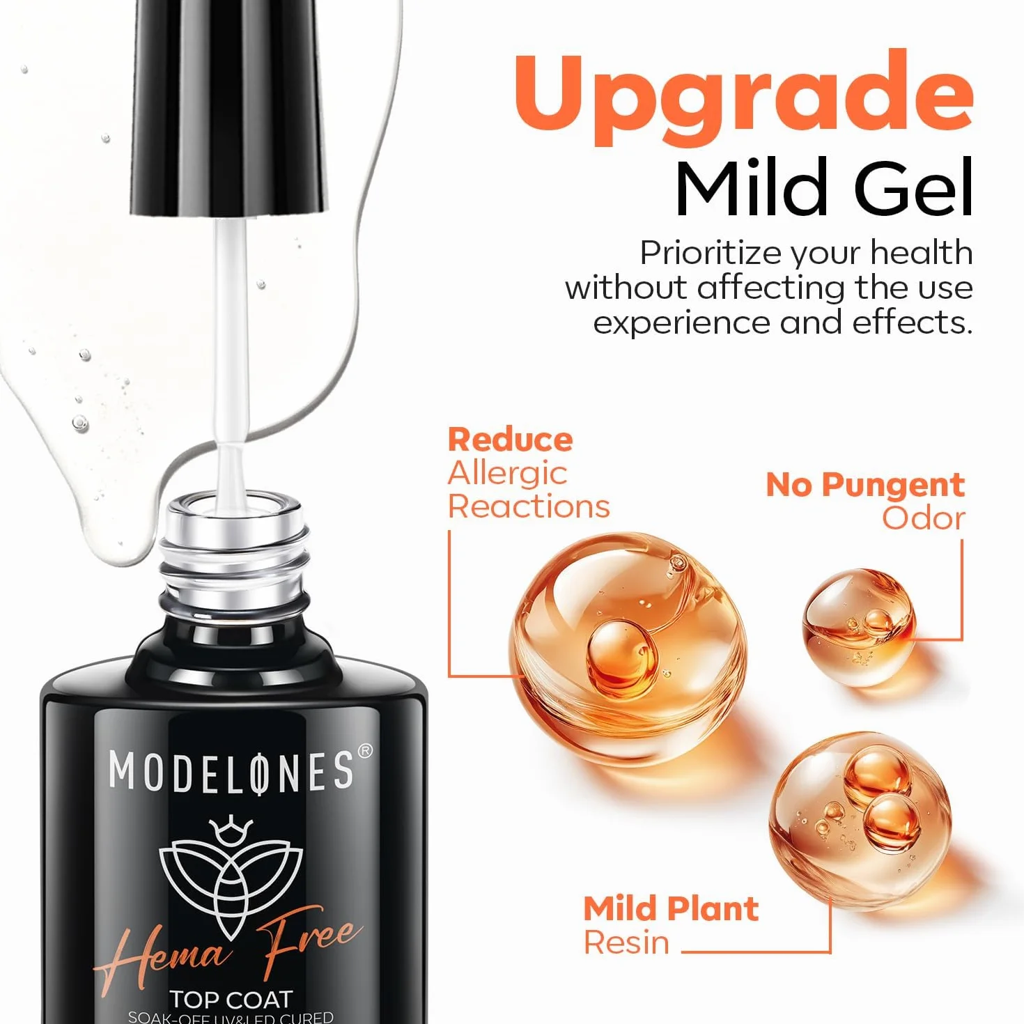 Modelones Base i Top Coat Gel UV lakier do paznokci zestaw 3 x 10 ml No Wipe Soak Off lakier podkładowy i wierzchni z matowym Top Coat