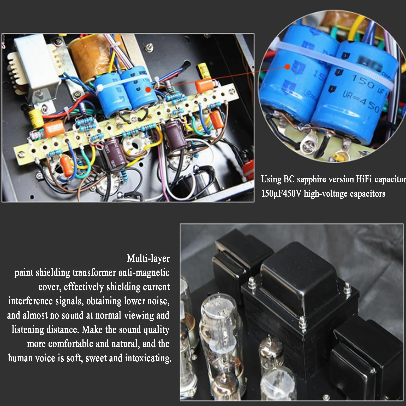 Wzmacniacz lampowy, zintegrowany stereo, hybrydowa lampa próżniowa HiFi, wzmacniacz stereo HiFi, 6,8 WX2 RMS, z osłoną antymagnetyczną transformatora, do muzyki audiofilskiej, kina