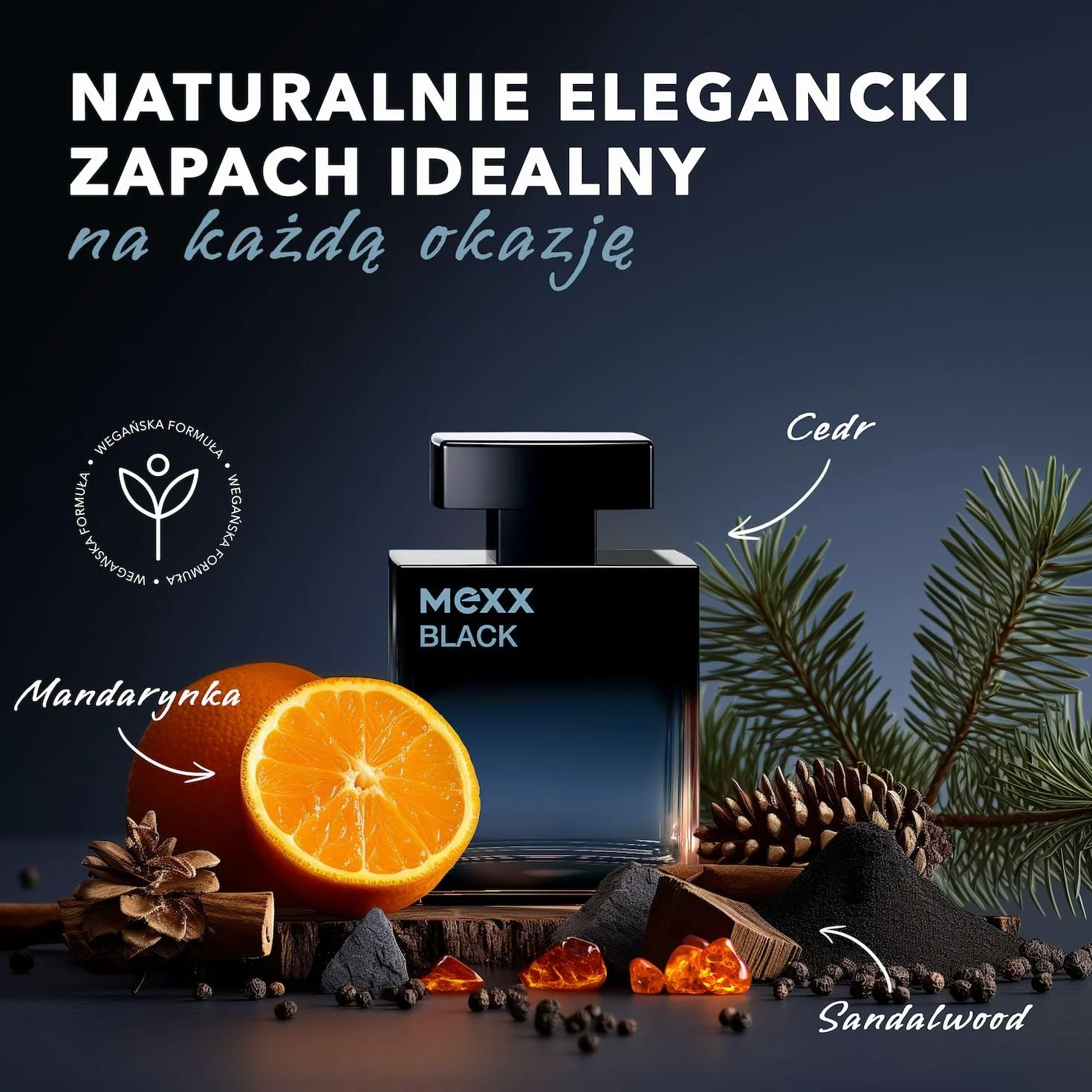 Mexx Black Woda Perfumowana dla Mężczyzn, o Drzewnych i Morskich Nutach Zapachowych, 50 ml