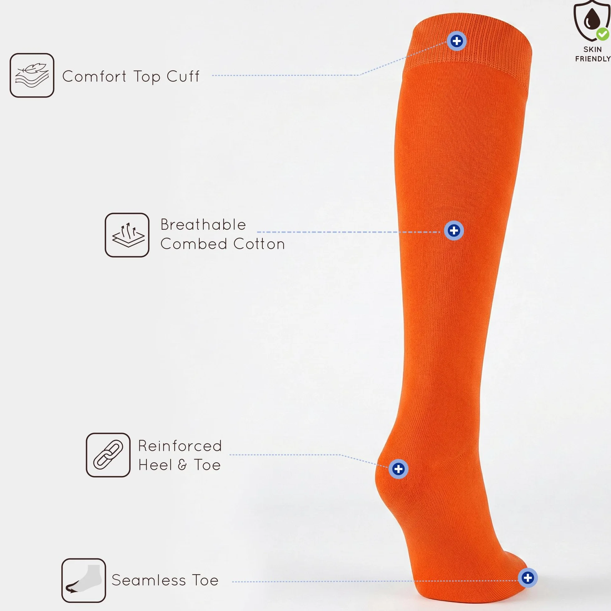 Mysocks Unisex Knee High Plain Socks