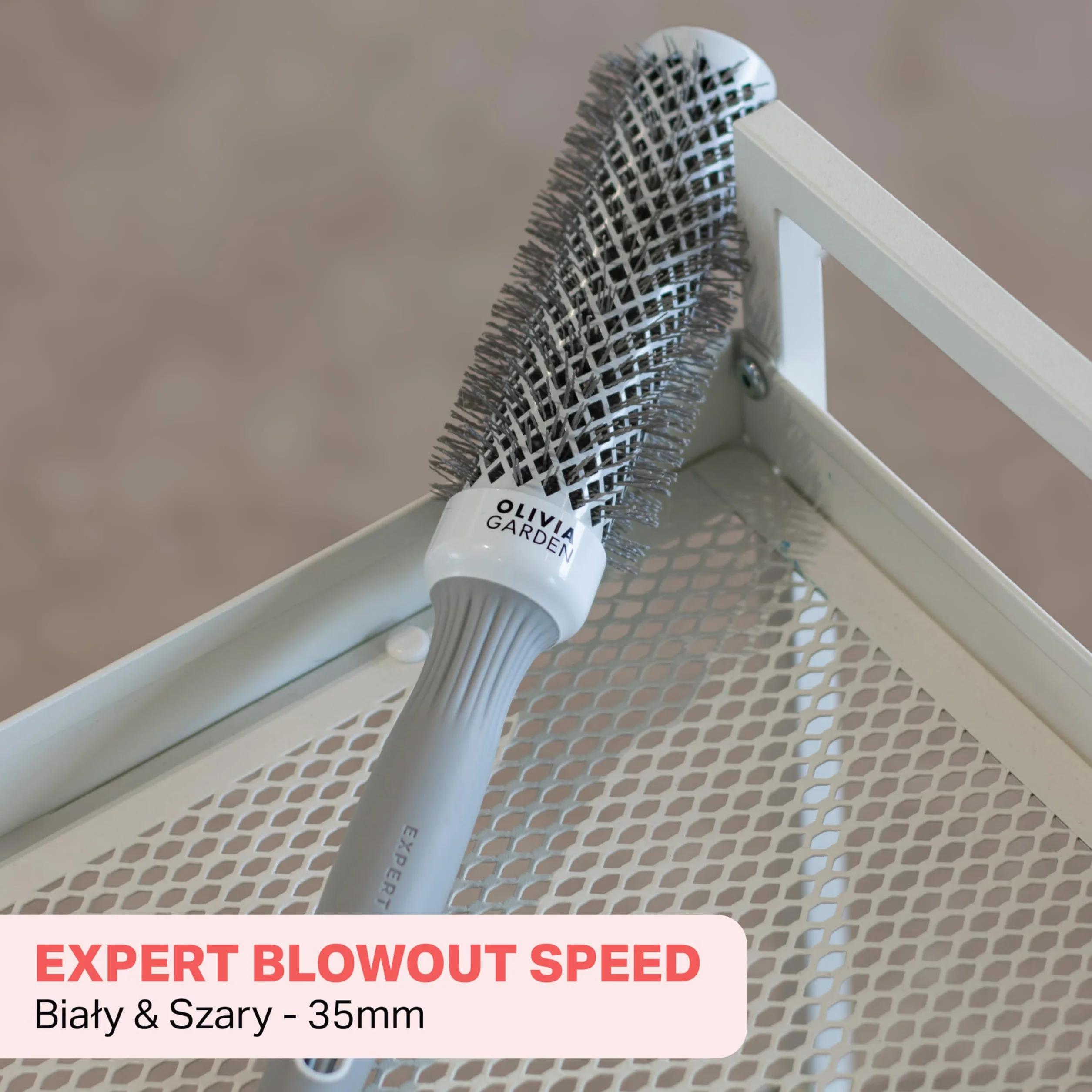 Olivia Garden Expert Blowout Speed – Ceramiczna okrągła szczotka z wyjątkowo długim korpusem do 25% szybszego modelowania