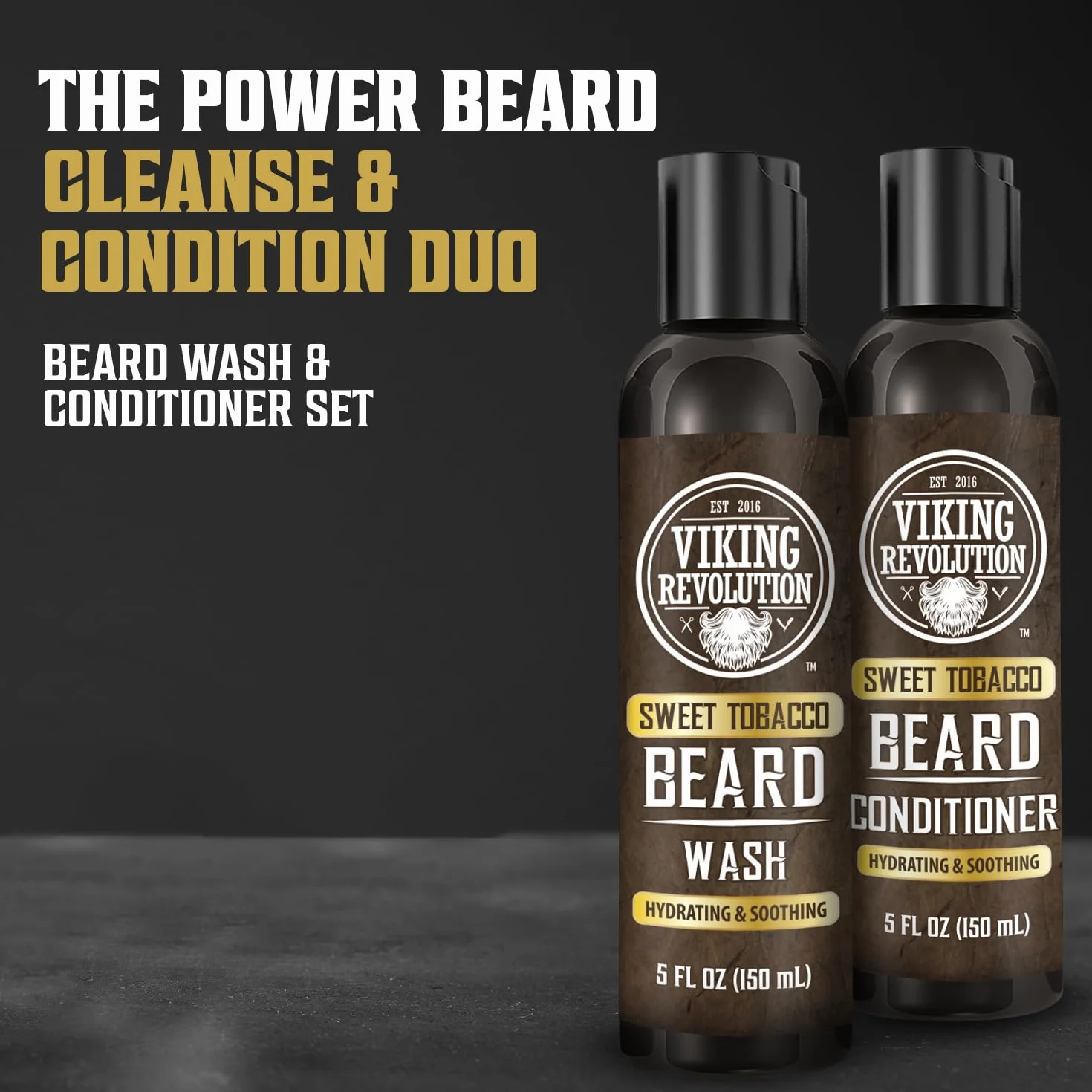 Viking Revolution Beard Wash and Beard Conditioner for Men with Arganowy Oil and Jojoba Oil - Beard Softener and Strengthener Beard Care Beard Care Beard Shampoo and Conditioner with Beard Oil (5