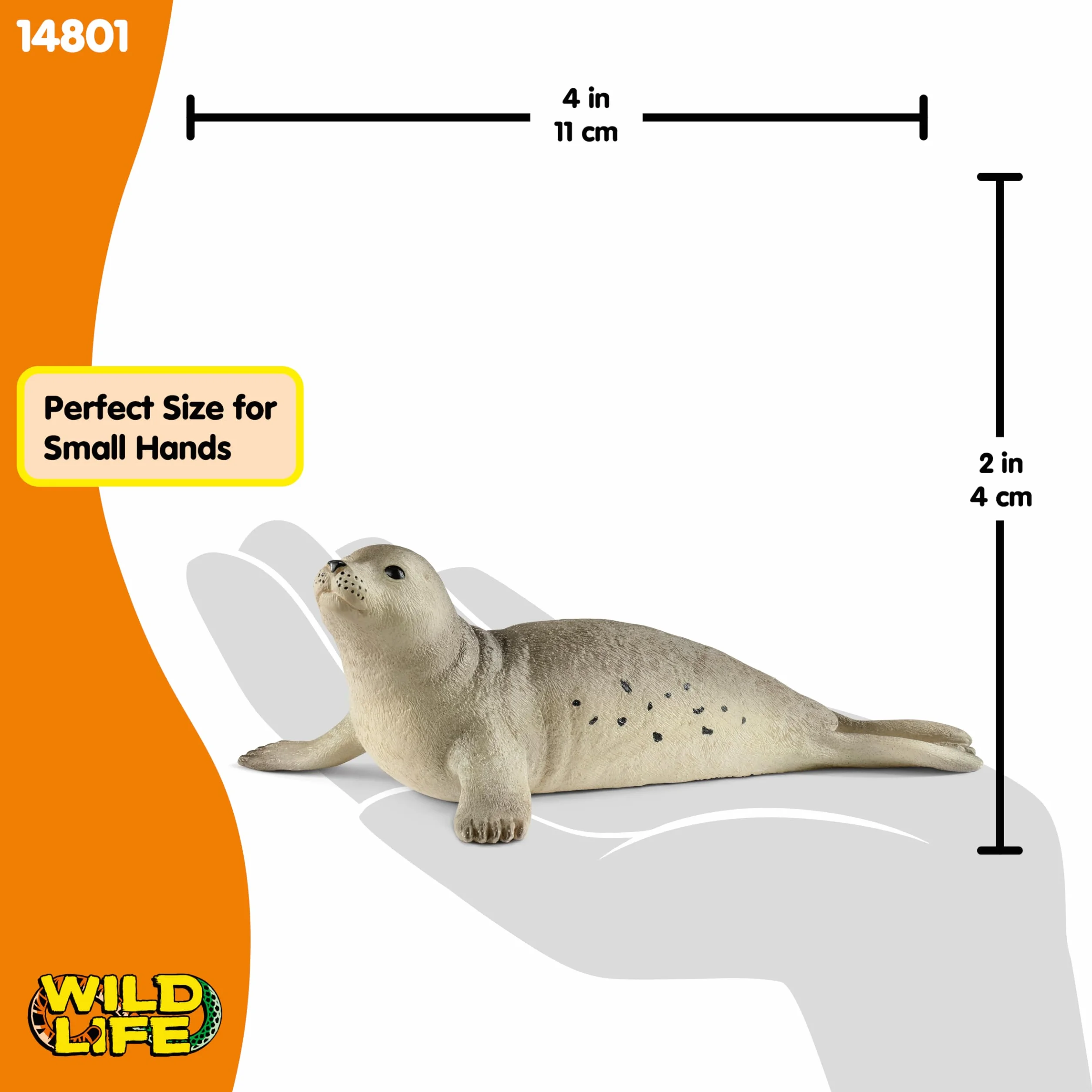 schleich WILD LIFE | Foka pospolita 14801 | Szczegółowa figurka zwierzęcia | Zabawka zoo | Prezent dla dzieci | Figurka do zabawy od 3 lat | 11 × 7 × 4 cm