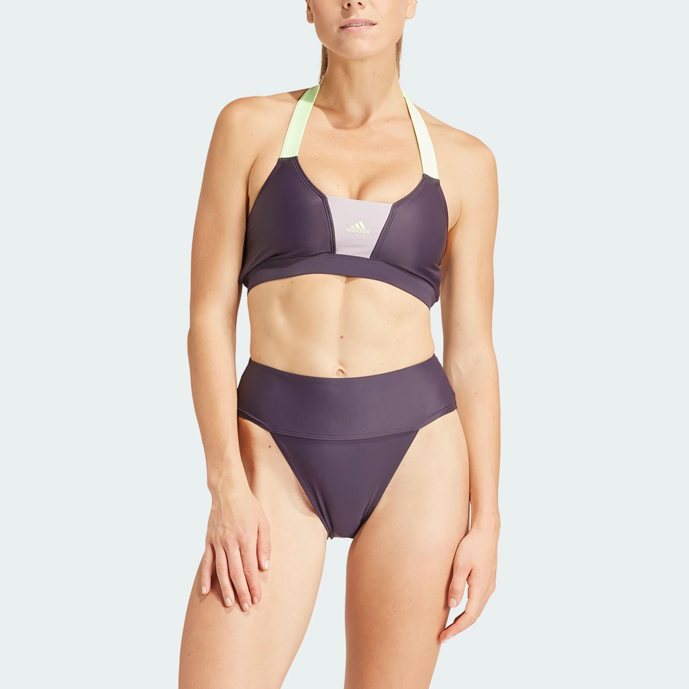 adidas Kobiety Sportswear Colorblock Bikini, Aurora Black/Preloved Fig, L