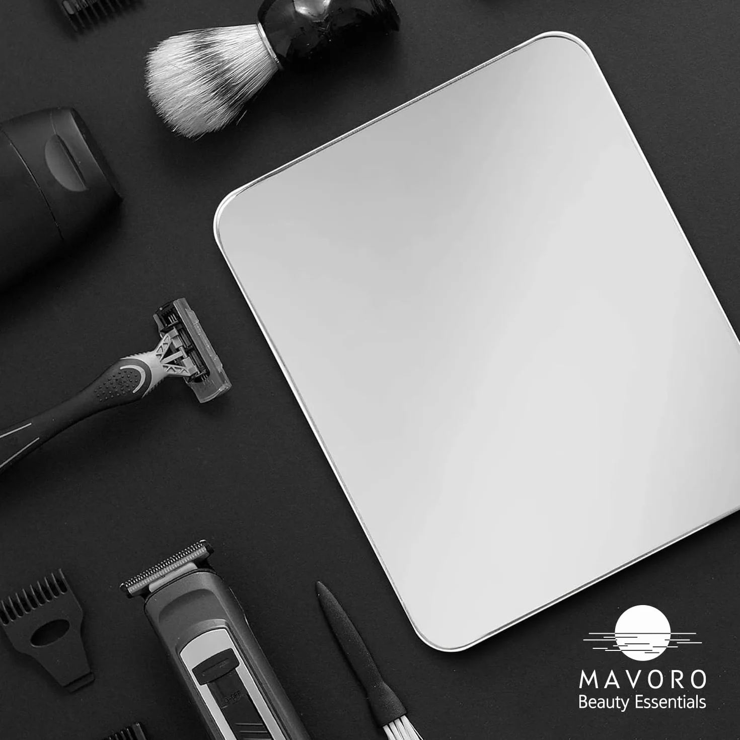Mavoro Shaving Mirror for Shower - 3M Adhesive Acrylic Mirror 17.5x22.5cm Unbreakable Less Fogging Frameless