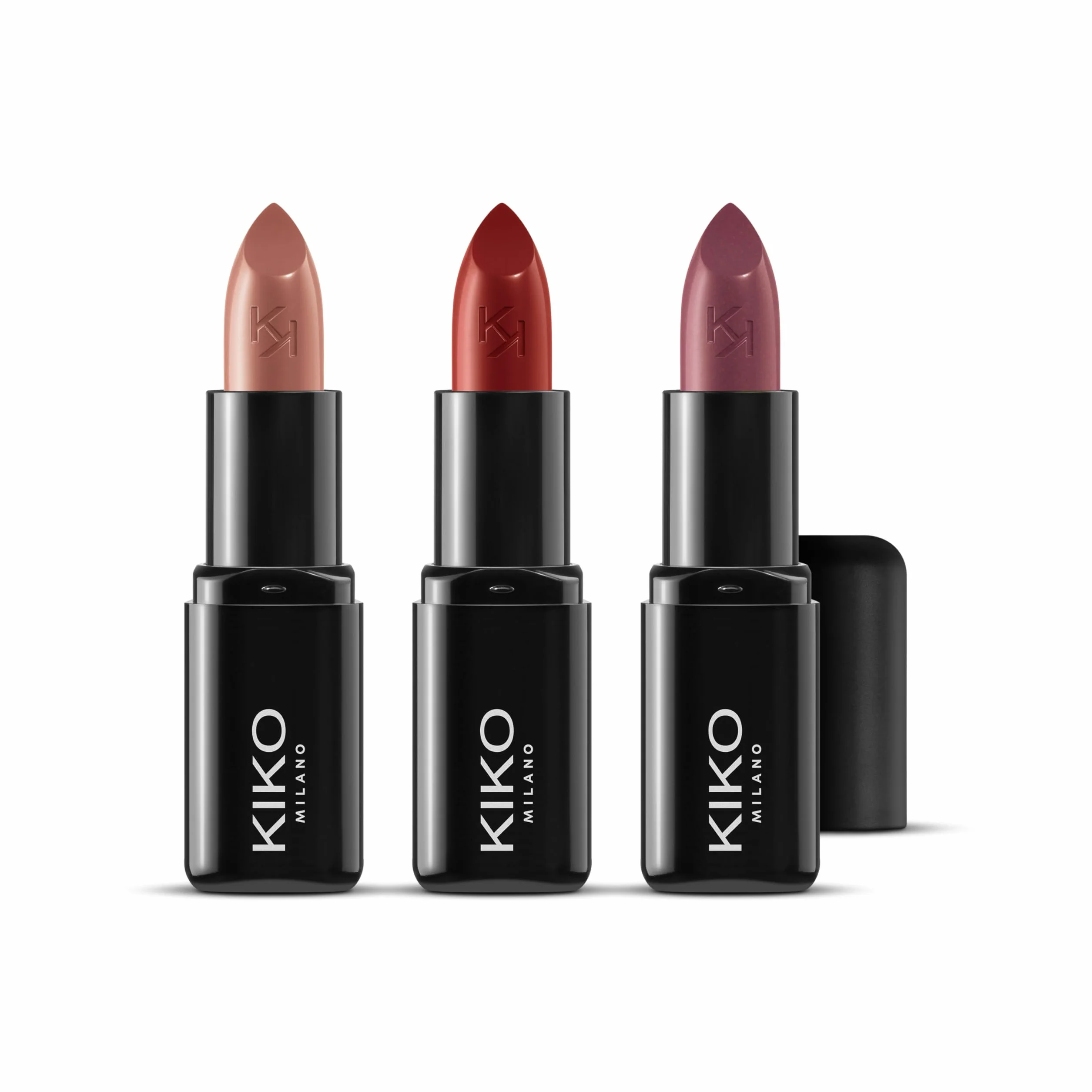 KIKO Milano Smart Fusion Lip Set 02, Zestaw Do Makijażu Ust Składający Się Z 3 Pomadek Błyszczących