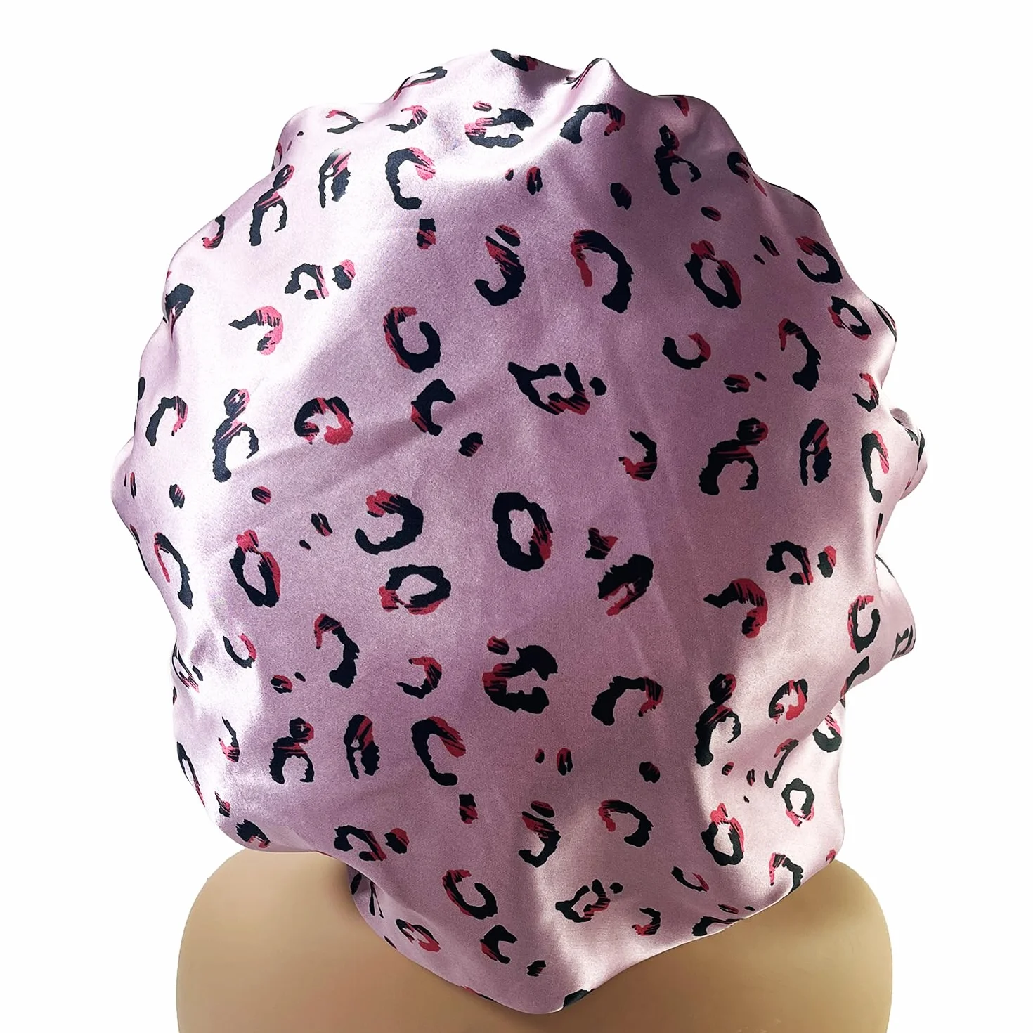 Duża satynowa czapka jedwabna nocna czepek do spania z opaską na głowę Bonnet Edge Wrap dla kobiet kręcone warkocze włosy (Color : PURPLE)