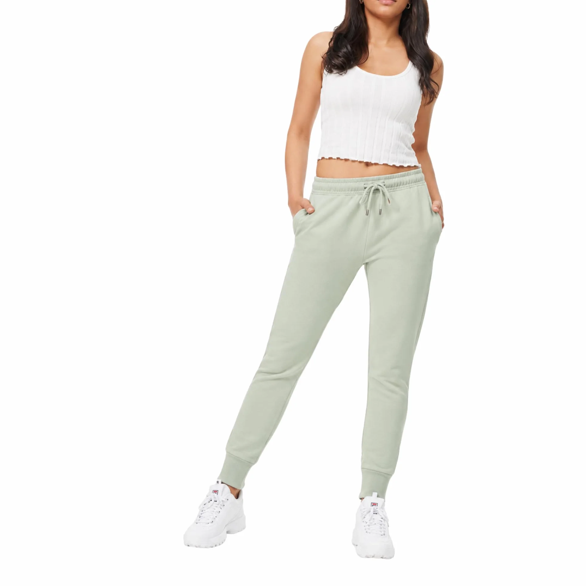 ROSS CAMP Damskie spodnie do biegania – spodnie sportowe damskie, bawełniane, spodnie treningowe, spodnie dresowe, slim fit, spodnie rekreacyjne, długie spodnie do biegania, nowoczesne