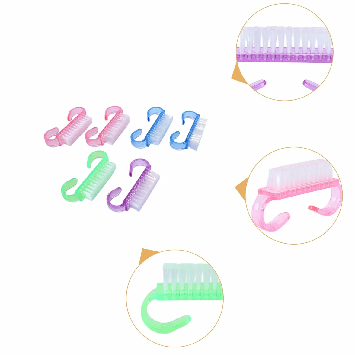 Alide 6-częściowy zestaw szczotek do paznokci, zestaw szczotek do mycia rąk z twardym włosiem, plastikowe szczoteczki do paznokci do rąk i paznokci