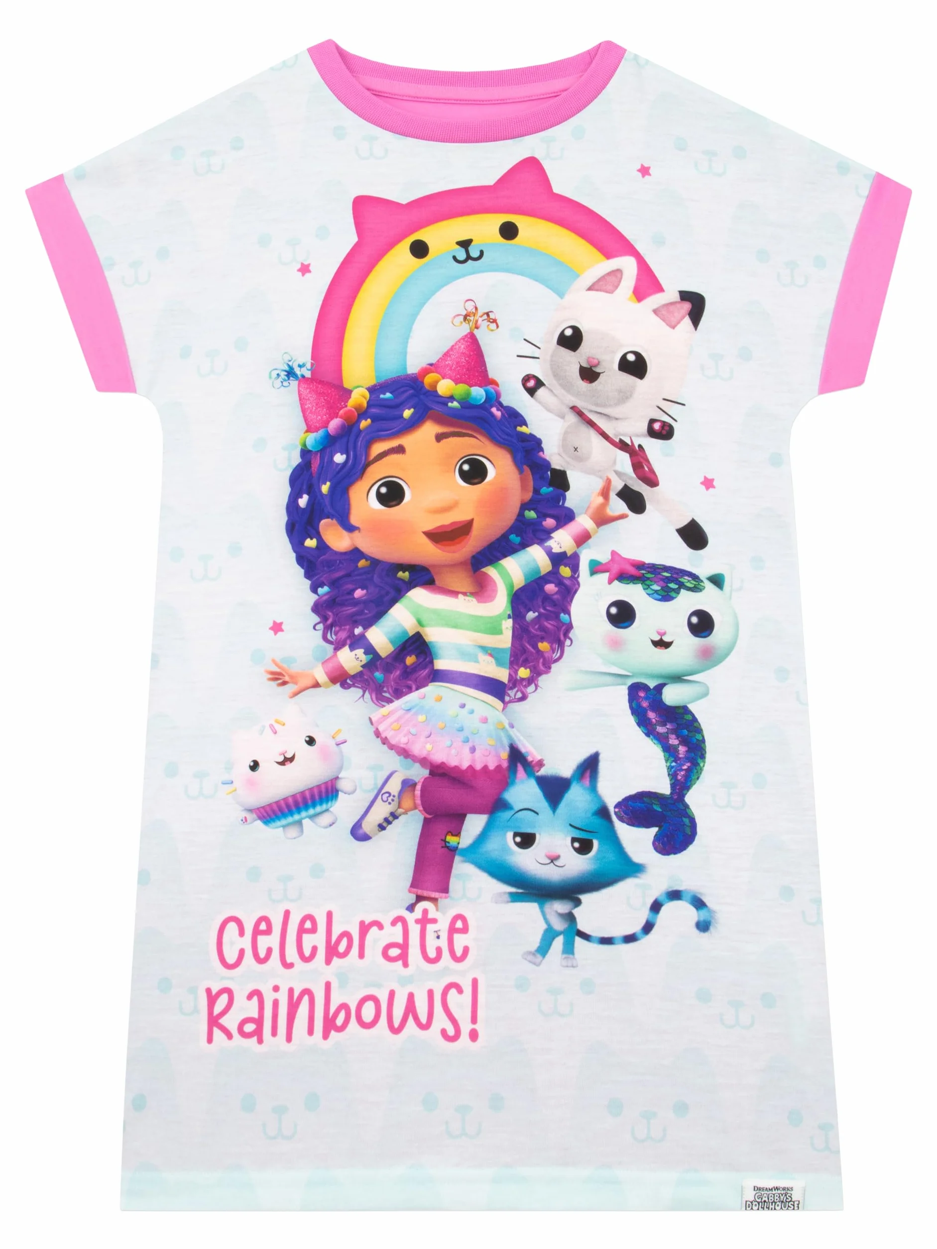 DreamWorks Gabby’s Dollhouse Koszula Nocna dla Dziewczynek | Koszula Nocna Gabby Kotka | Koszule Nocne dla Dziewczynek