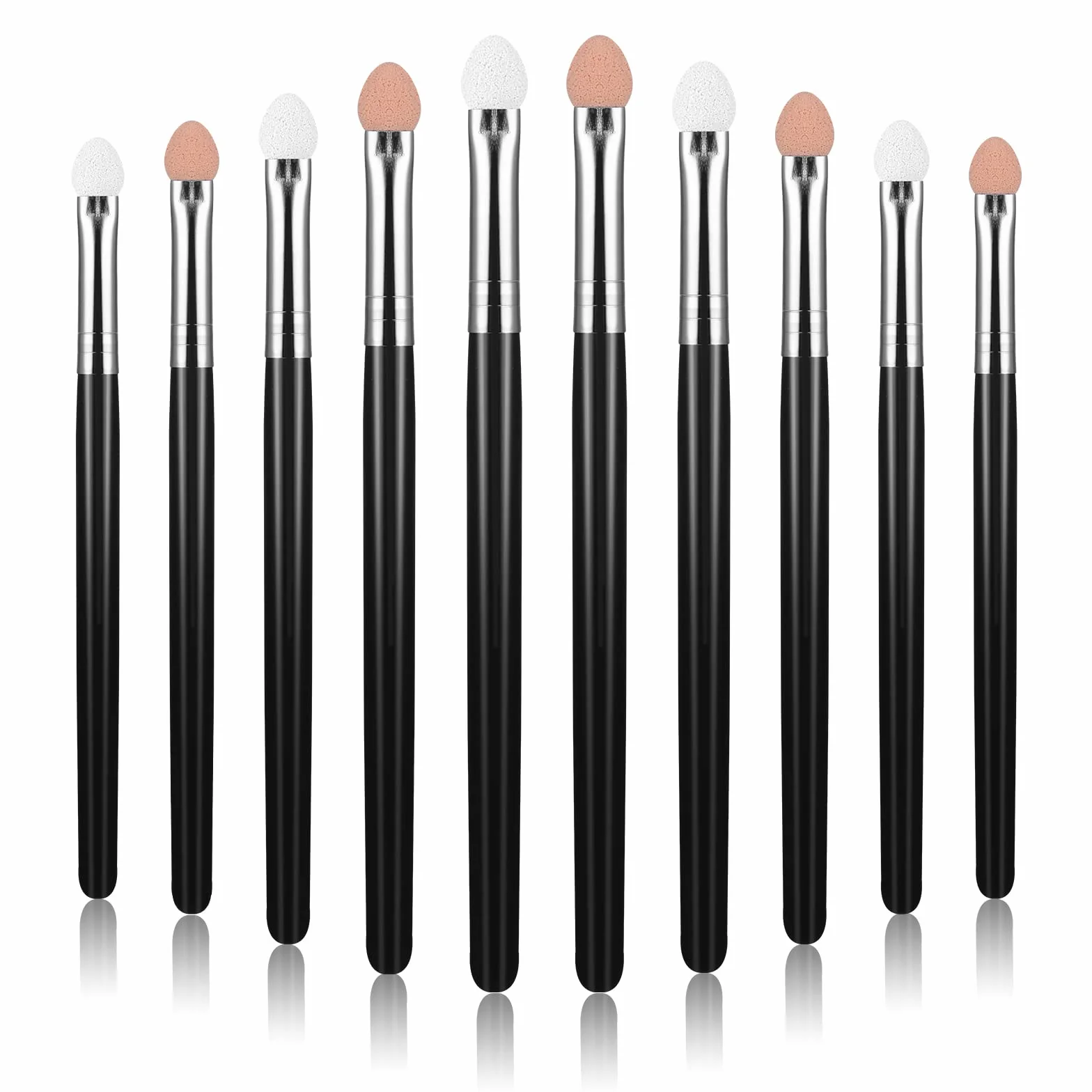 WLLHYF 10pcs Zestaw pędzli do makijażu aplikatorów cieni do powiek, zestaw pędzli do cieni do powiek, wielokrotnego użytku, zmywalny, profesjonalny aplikator cieni do powiek, zestaw pędzli(czarny)