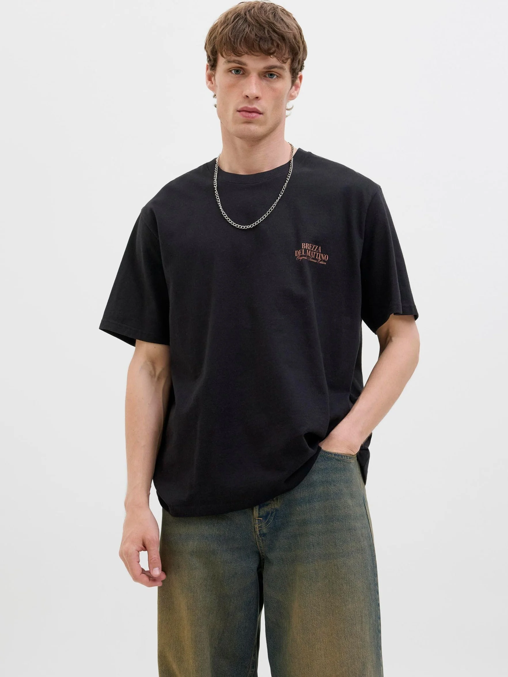 JACK & JONES Jorhydra Photo Tee Ss Crew Neck męska koszulka, czarny, L