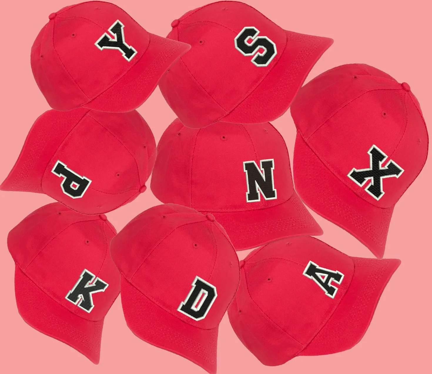 New Czapka z daszkiem CZERWONA Chłopiec Dziewczynka Dzieci Czapka Unisex A-Z Alfabet
