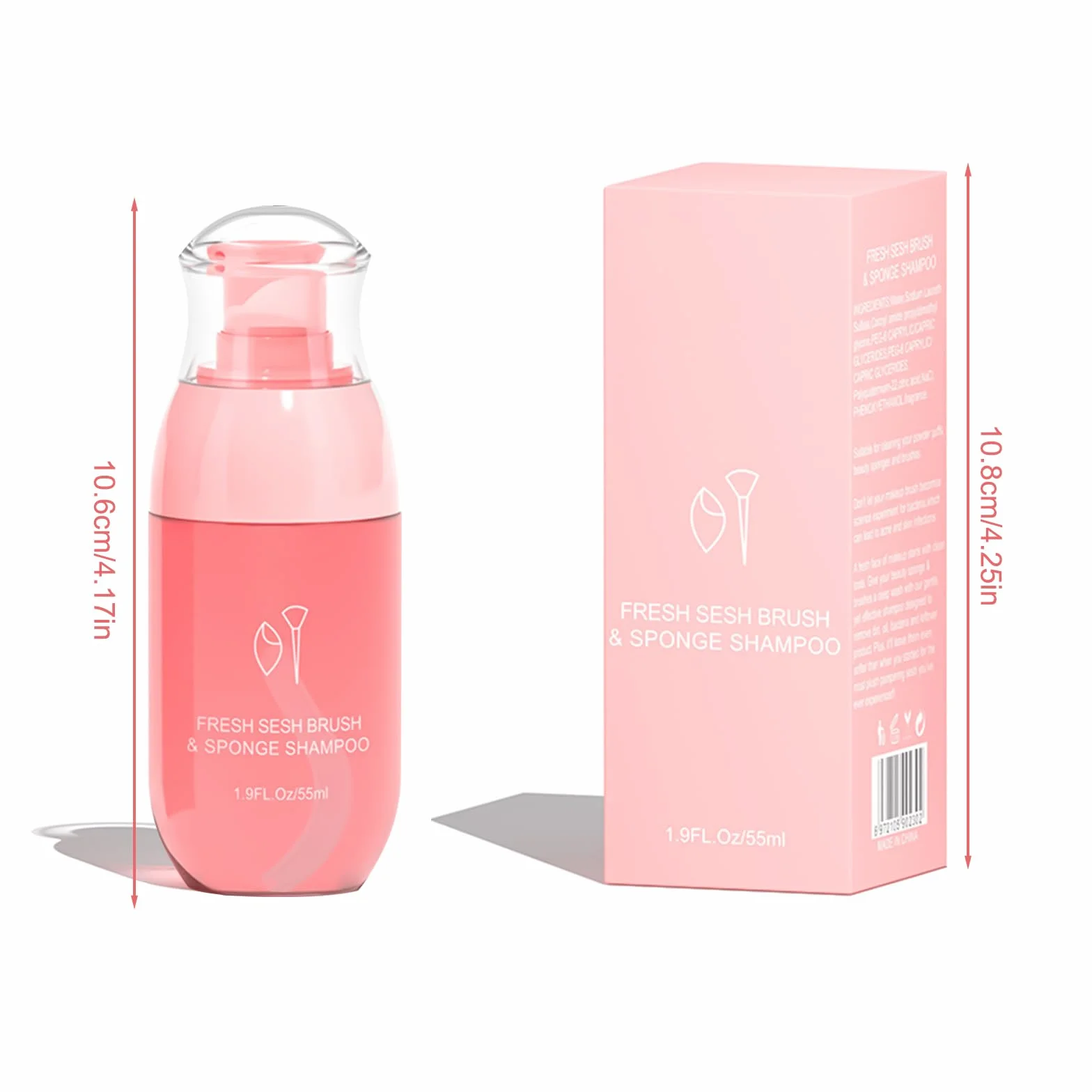 Zestaw do czyszczenia pędzli do makijażu 55 ml, szybkoschnący, miękki płyn