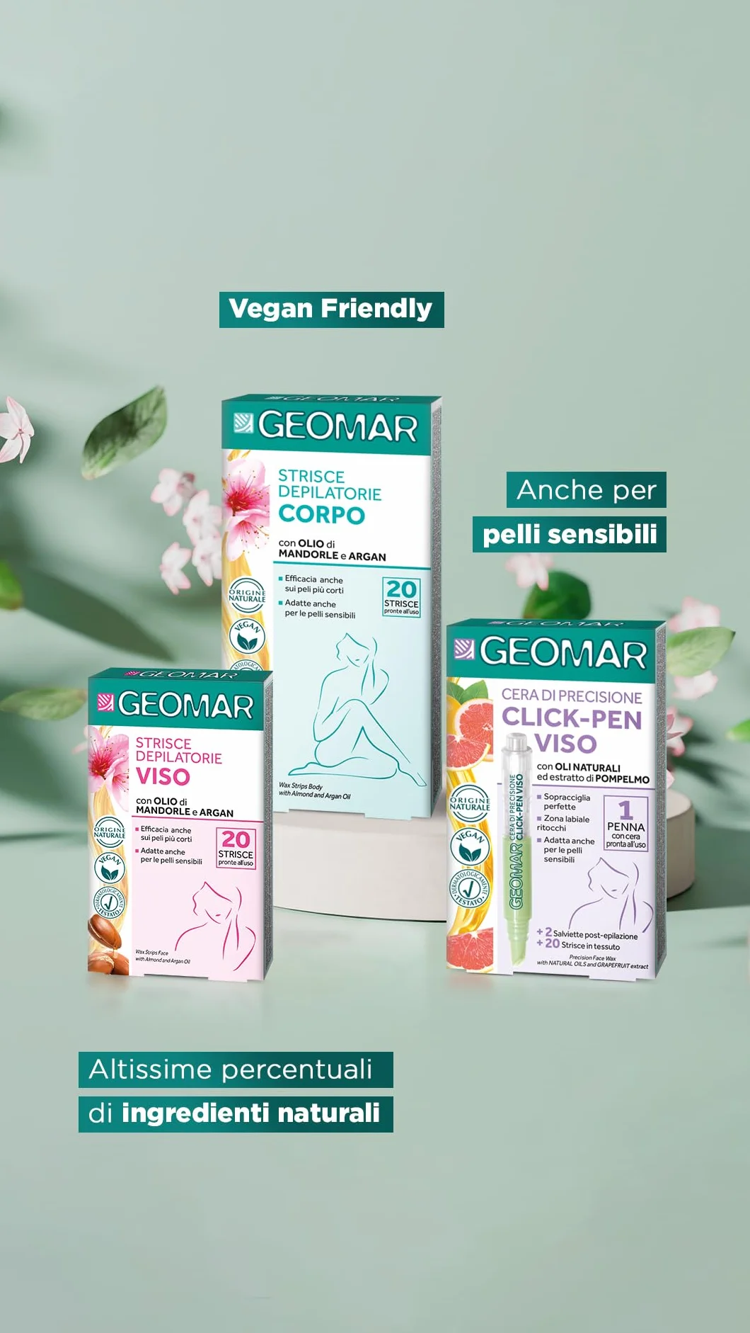 GEOMAR Click-Pen wosk do twarzy z naturalnymi olejkami i ekstraktem z grejpfruta, 95% naturalnego pochodzenia, wyprodukowano we Włoszech, 1 x 3,6 ml