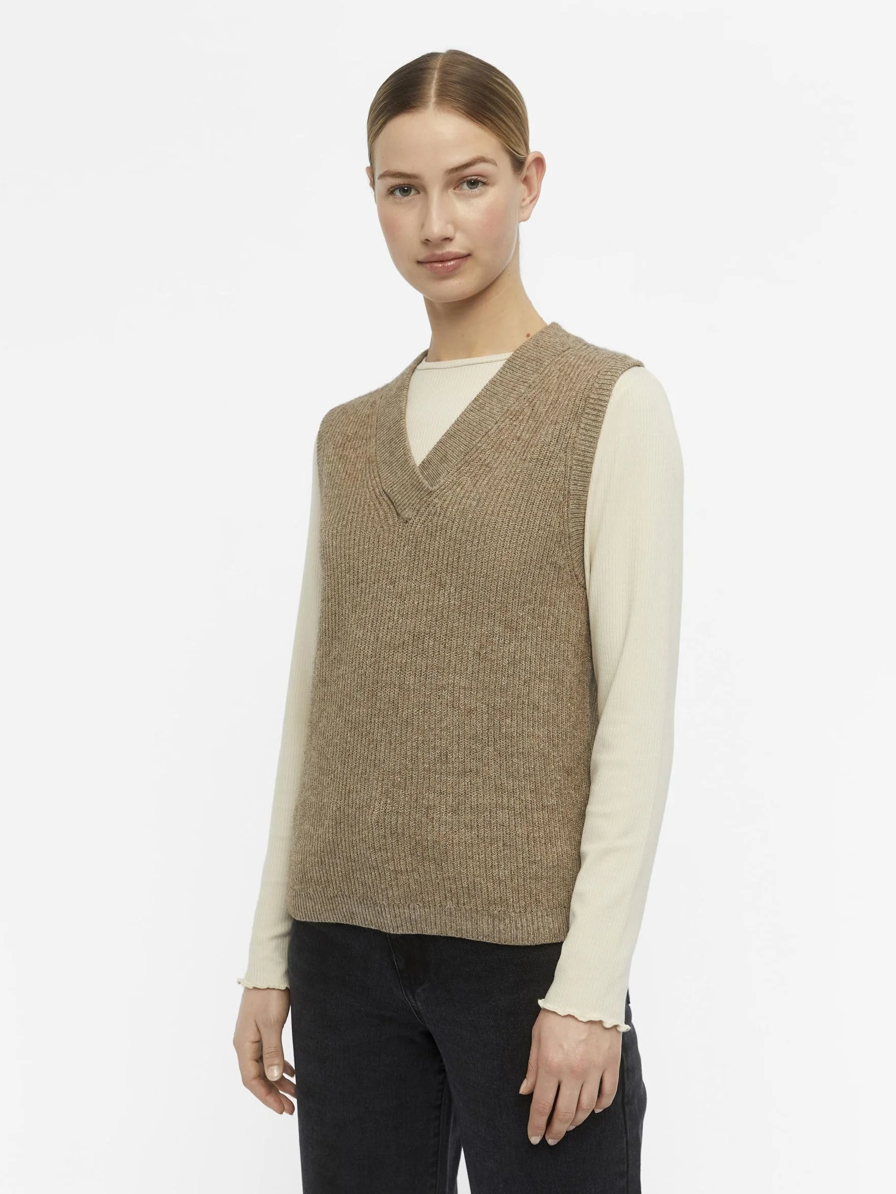 Object Kamizelko sweter Kobiety Objmalena S/L Knit Waistcoat Noos