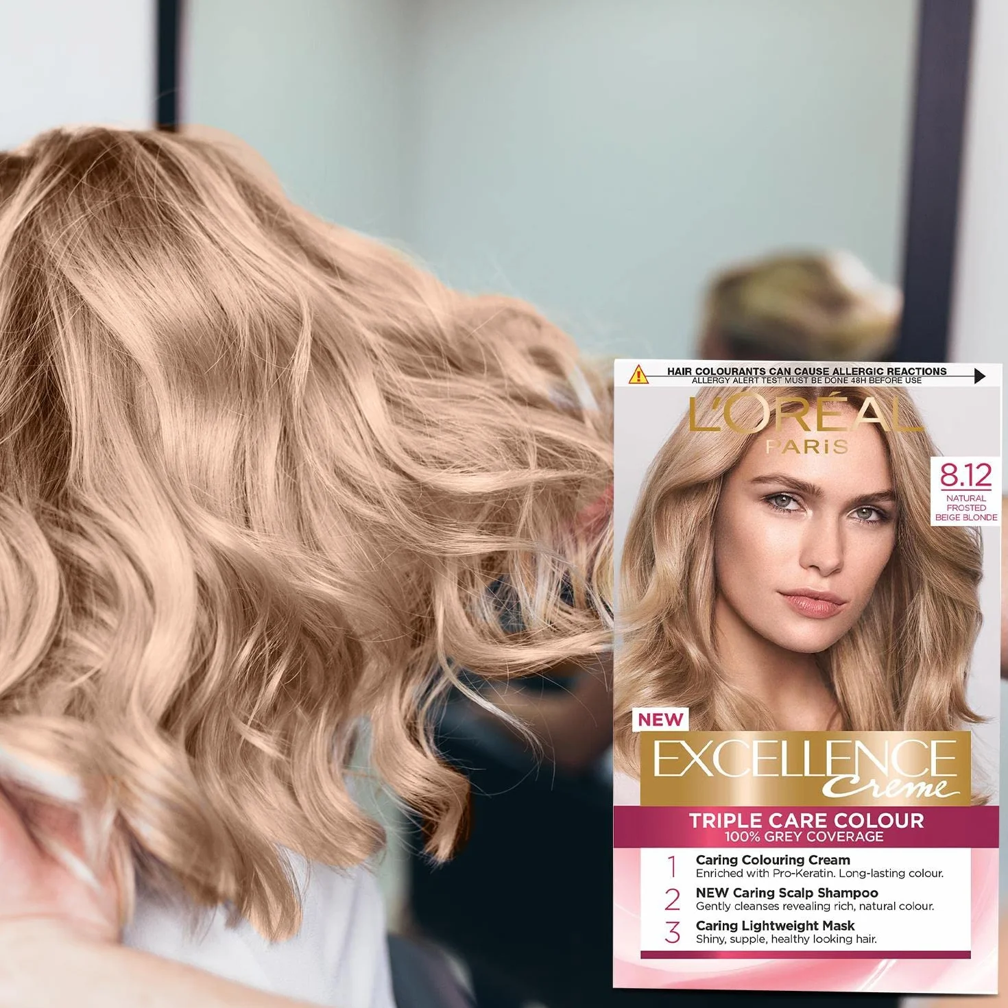 L'Oréal Paris Excellence Nat Matowy Beżowy Blond 8,12, 260 g