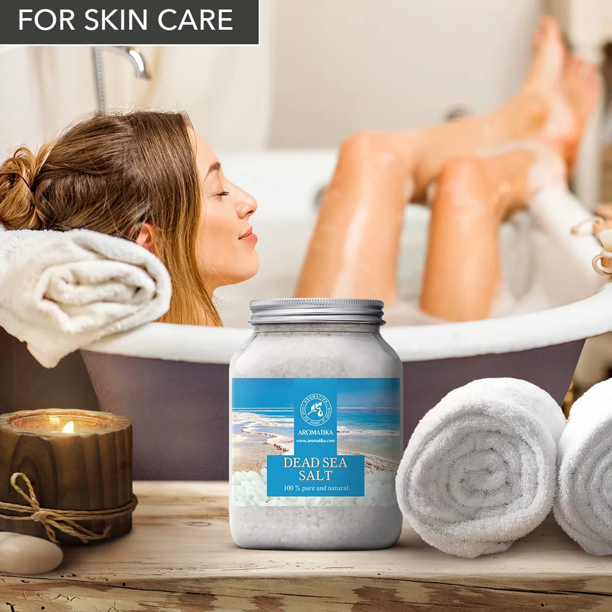 Dead Sea Salt 1000g - Pure Natural Bath Salts for Relaxation & Stress Relief