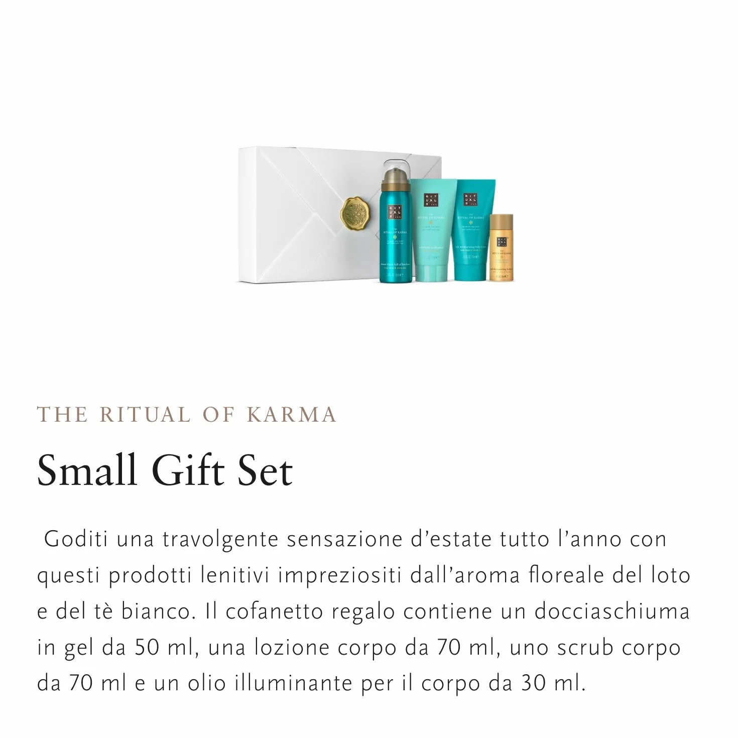 RITUALS Zestaw upominkowy Soothing Treat z serii The Ritual of Karma, zawiera: piankę pod prysznic, krem do ciała, peeling do ciała, olejek do ciała, 1112243